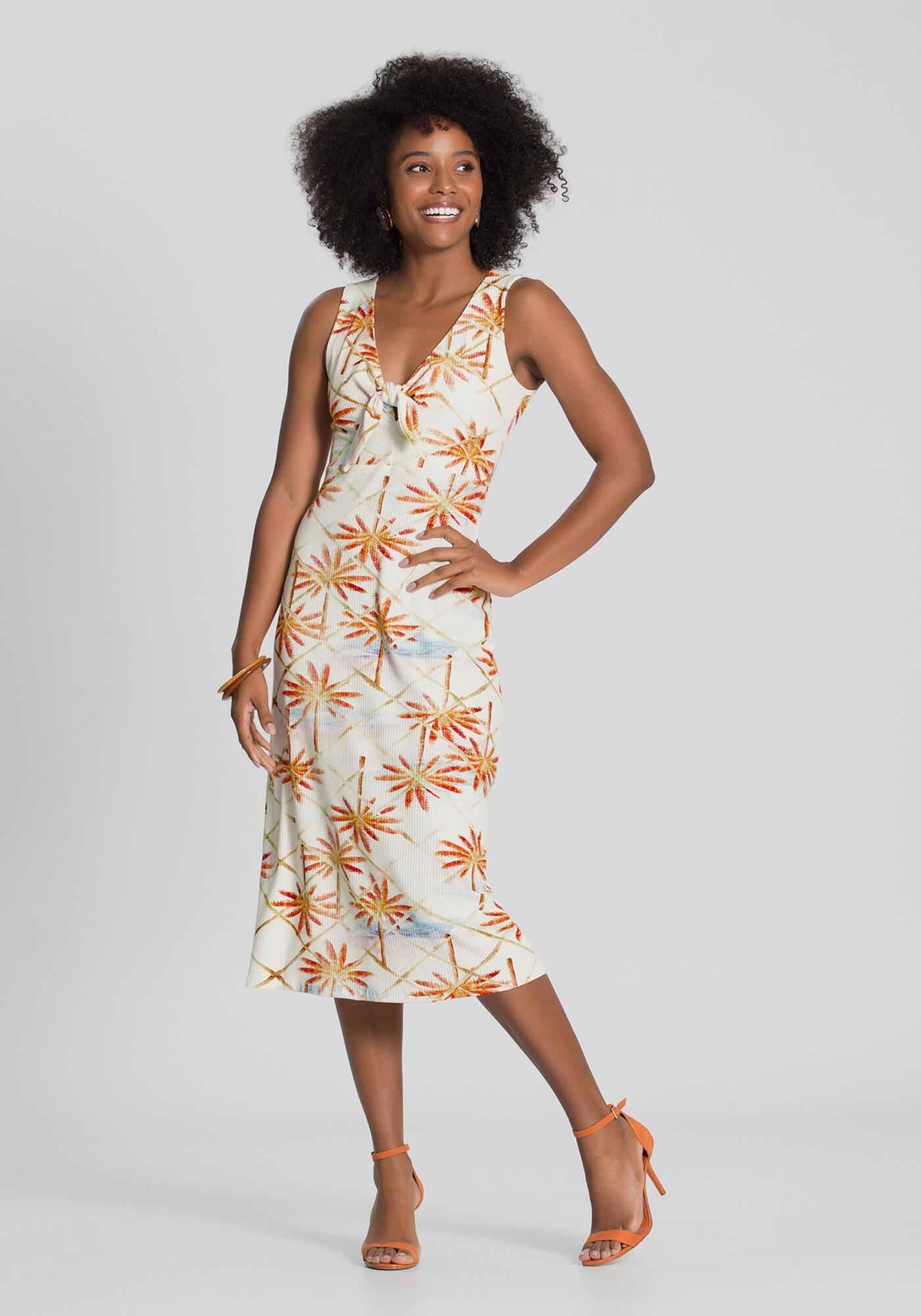 Vestido com laço no deals decote