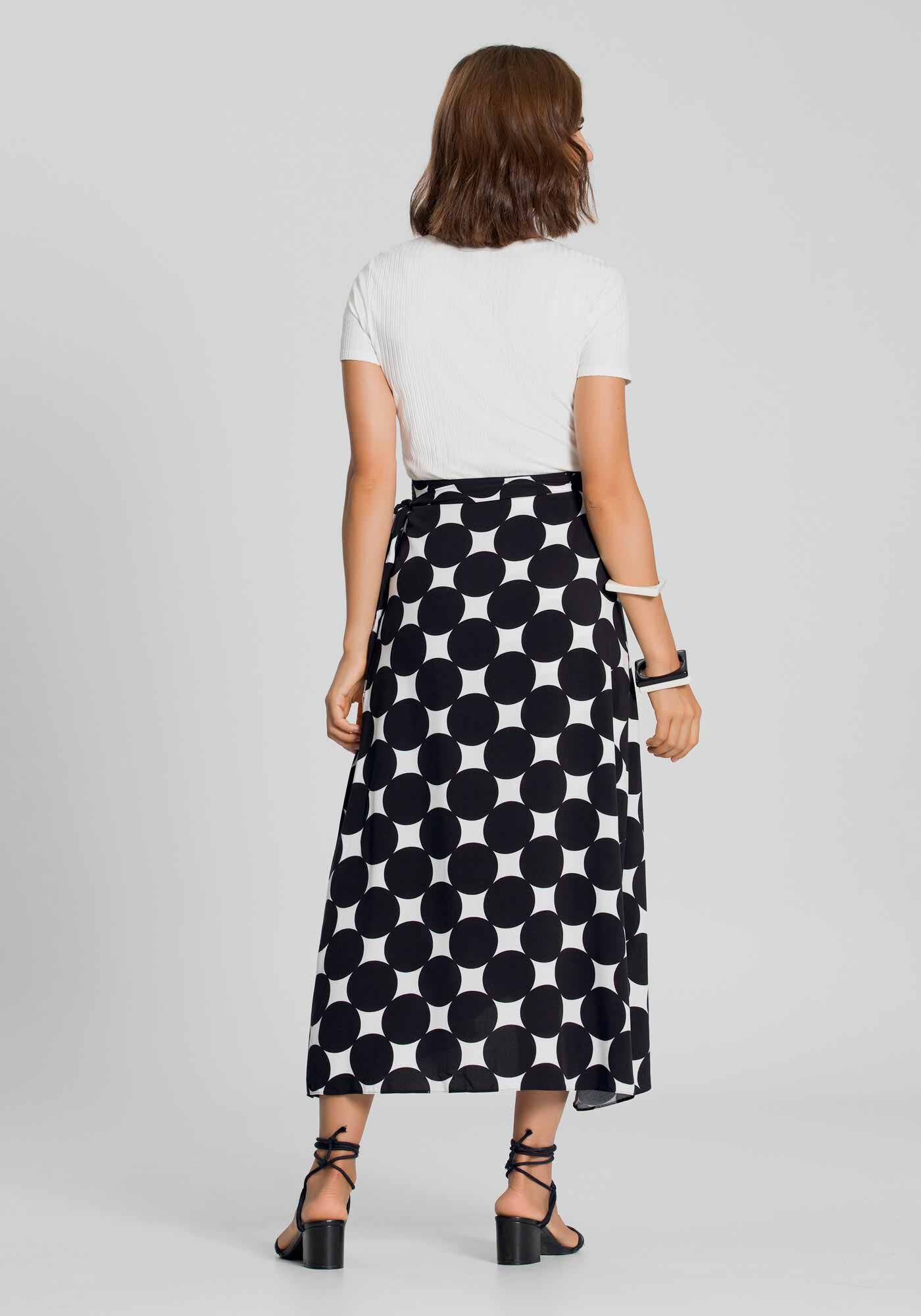 Saia Midi Transpassada Estampada, , large.