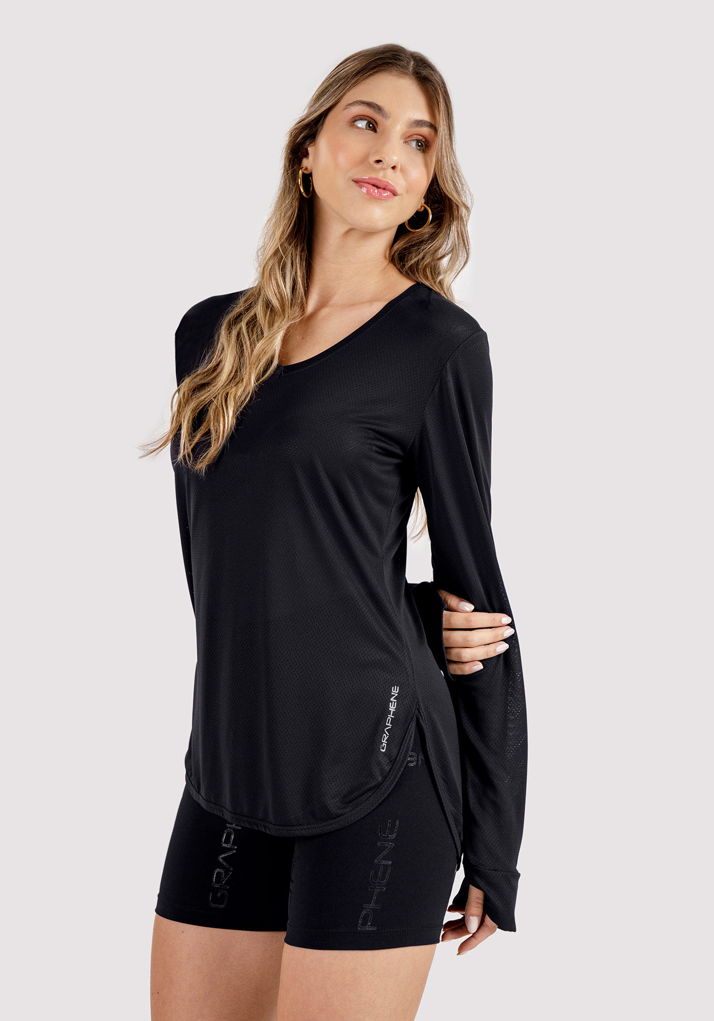 Blusa Manga Longa com Decote V, , large.