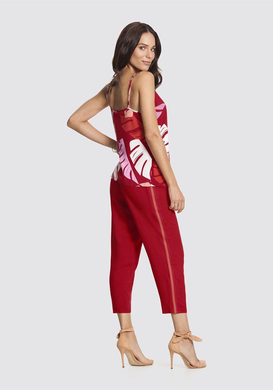 Regata Estampada em Tecido, VERMELHO NOBRE. Regata Estampada em Tecido, VERMELHO NOBRE, large.