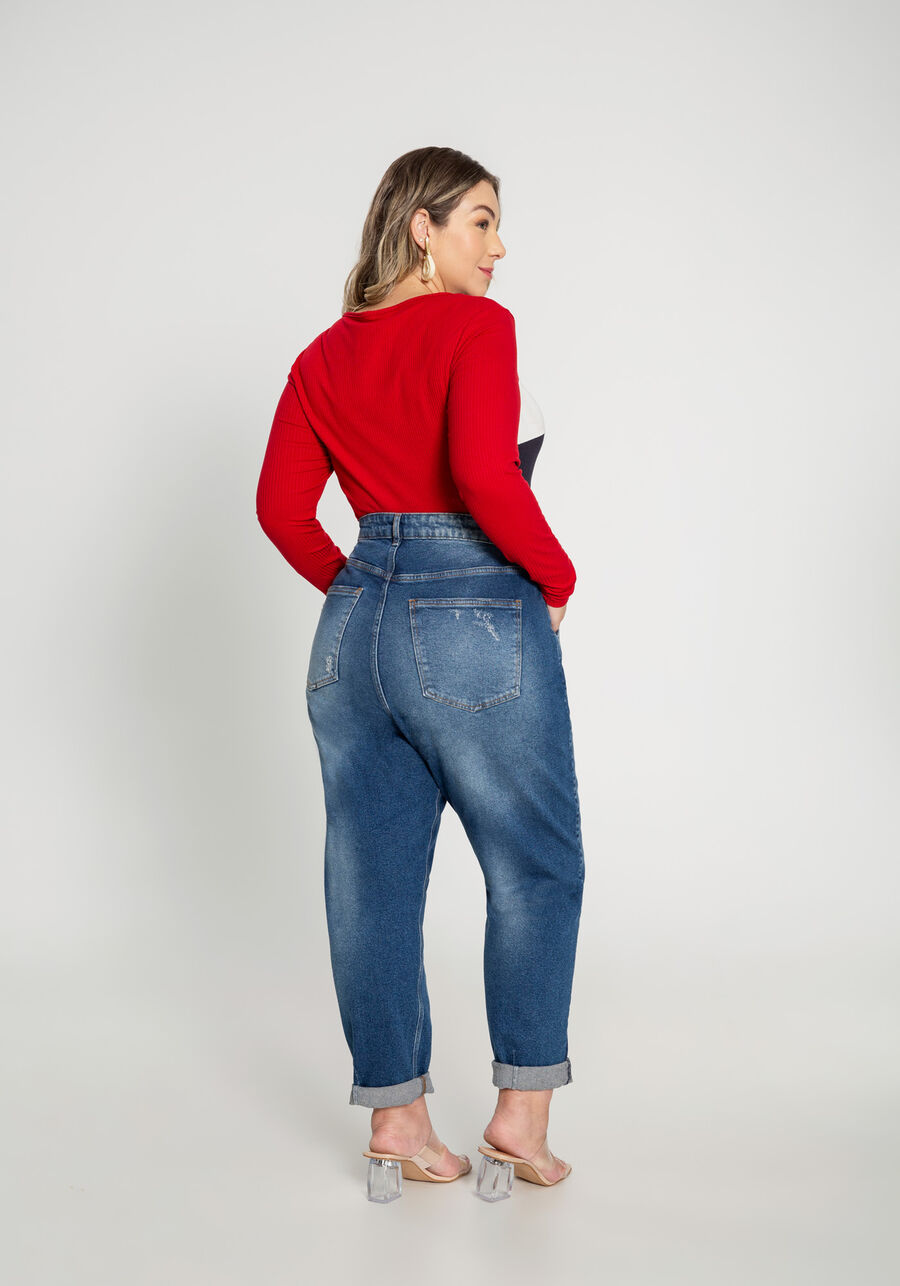 Blusa Manga Longa Canelada com Recortes Plus Size, VERMELHO SKETCH. Blusa Manga Longa Canelada com Recortes Plus Size, VERMELHO SKETCH, large.