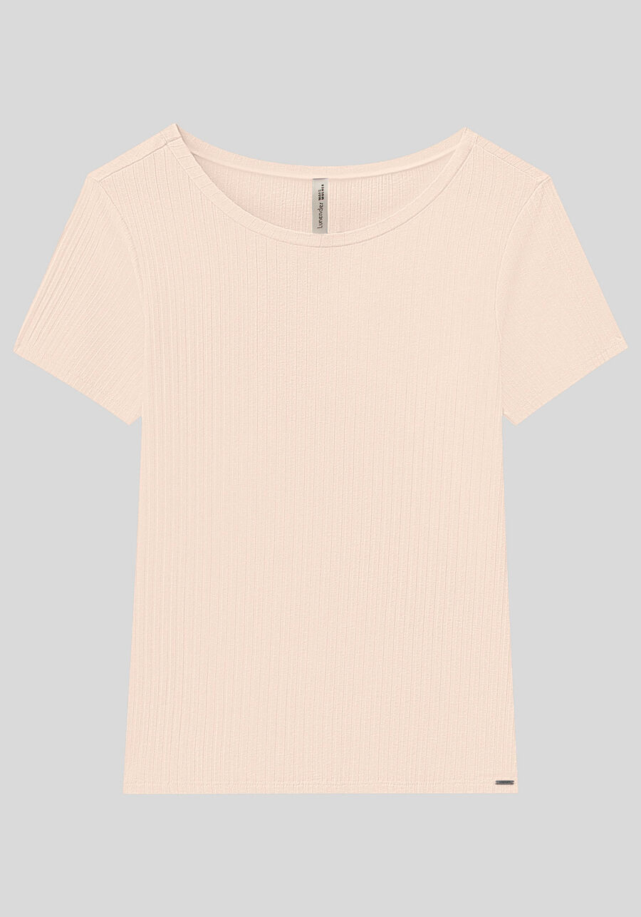 Blusa De Mangas Curtas Em Malha Canelada De Viscose, . Blusa De Mangas Curtas Em Malha Canelada De Viscose, , large.