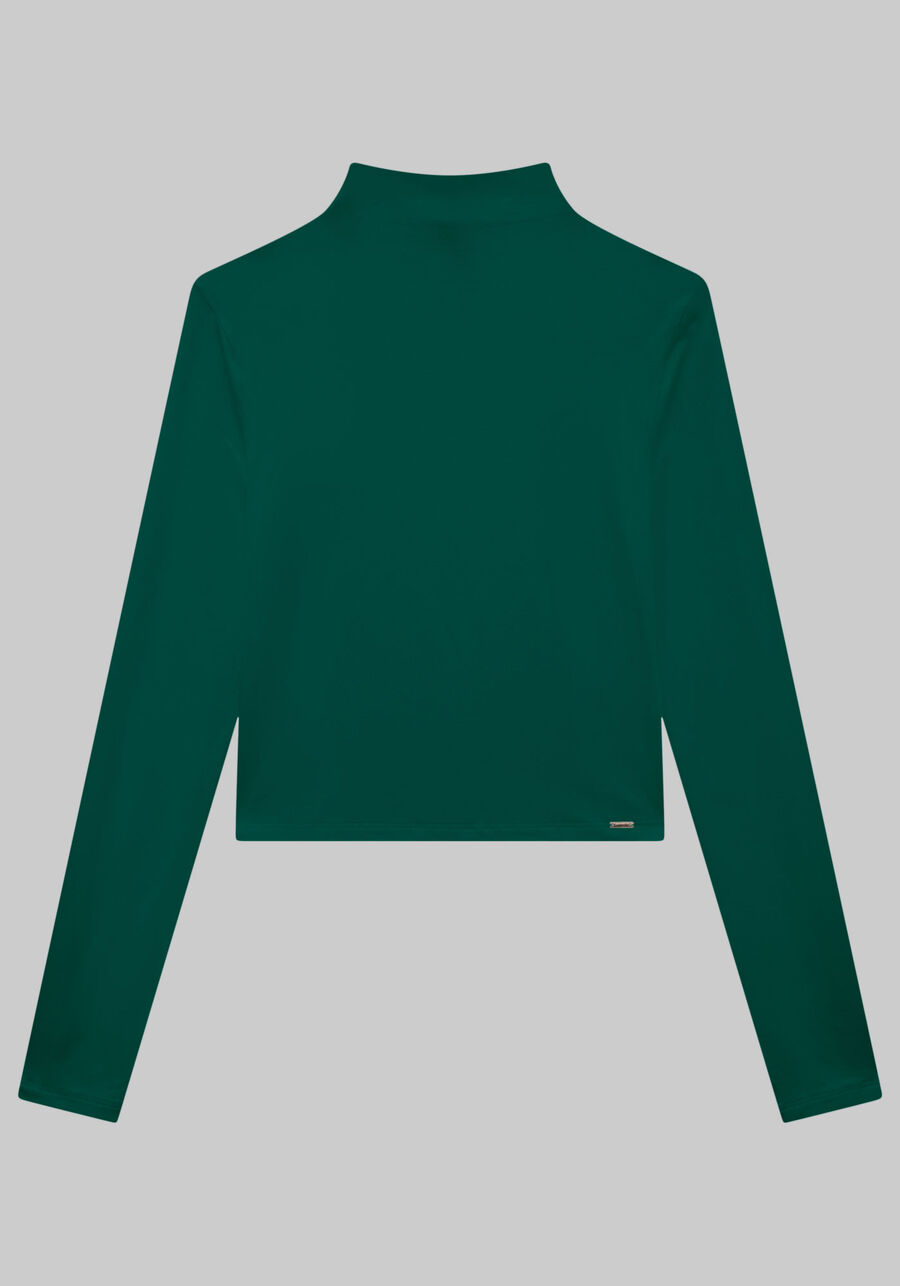 Blusa Básica em Malha Viscose com Gola Alta, VERDE HARBOUR. Blusa Básica em Malha Viscose com Gola Alta, VERDE HARBOUR, large.
