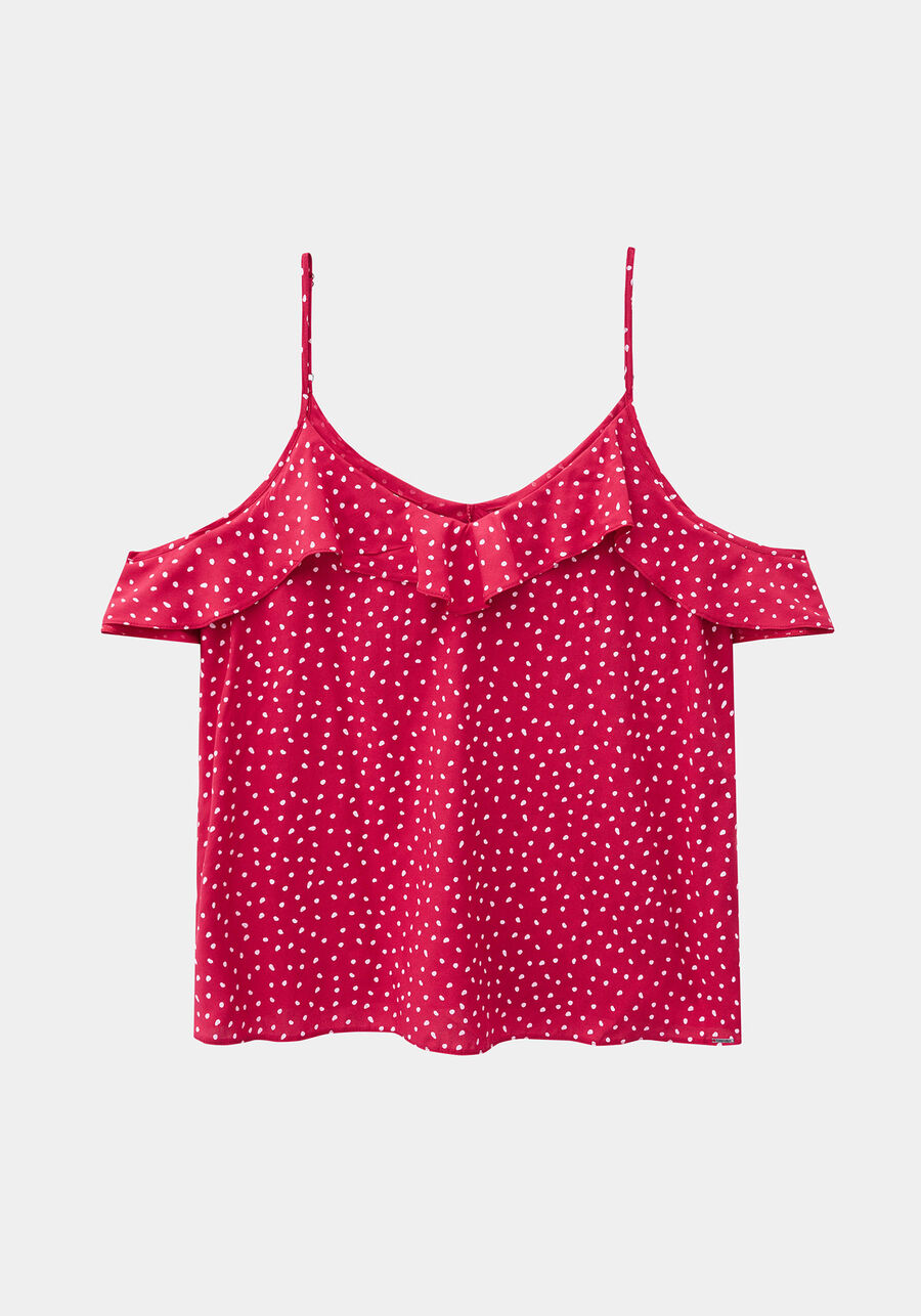 Blusa Alcinha com Babado Tecido  Rayon, . Blusa Alcinha com Babado Tecido  Rayon, , large.