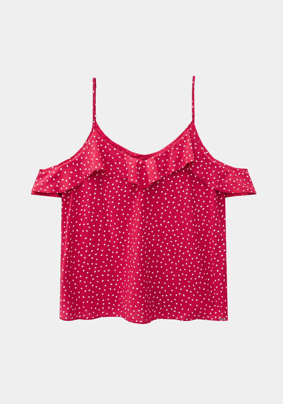 Blusa Alcinha com Babado Tecido  Rayon, VERMELHO SKETCH, large.