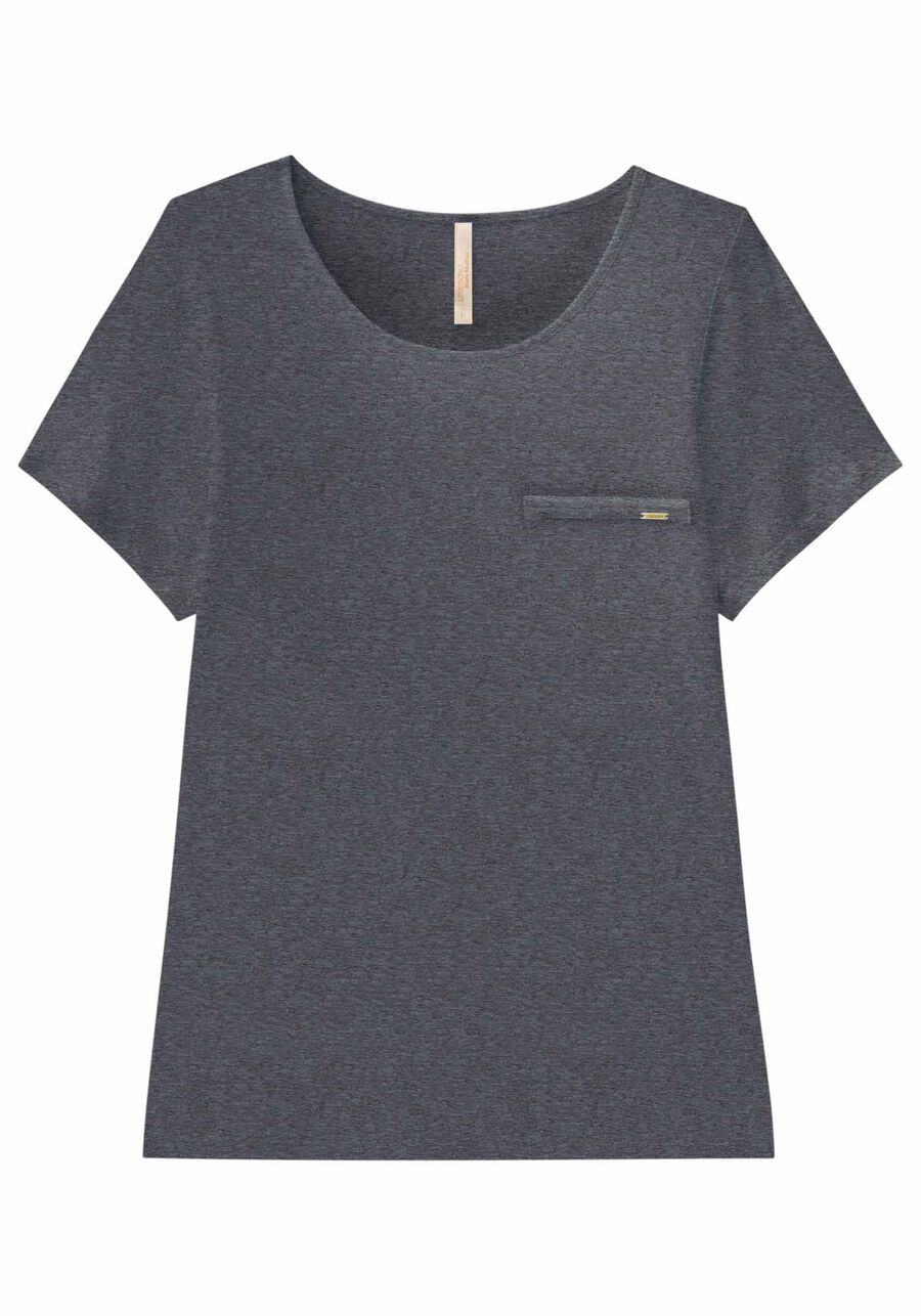 Blusa Básica Lisa De Mangas Curtas Com Detalhe Frontal, . Blusa Básica Lisa De Mangas Curtas Com Detalhe Frontal, , large.