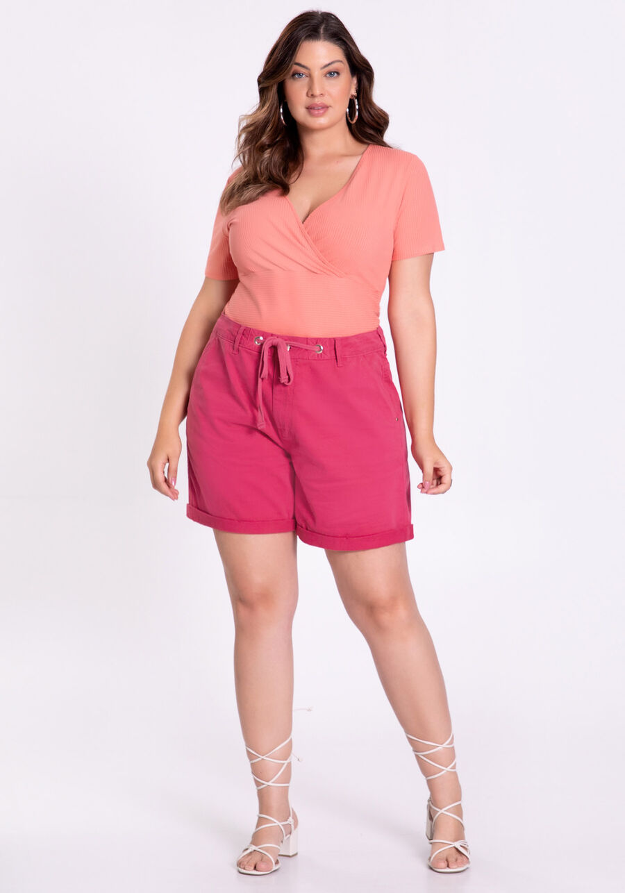 Shorts Boyfriend Plus Size Com Bolsos Em Sarja Com Elastano, . Shorts Boyfriend Plus Size Com Bolsos Em Sarja Com Elastano, , large.