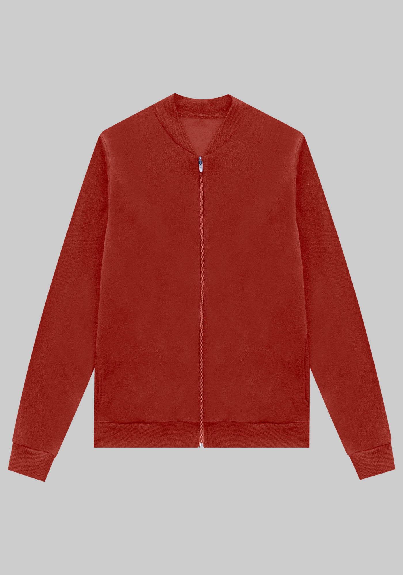 Jaqueta Com Z&iacute;per Em Moletom Felpado, , large.