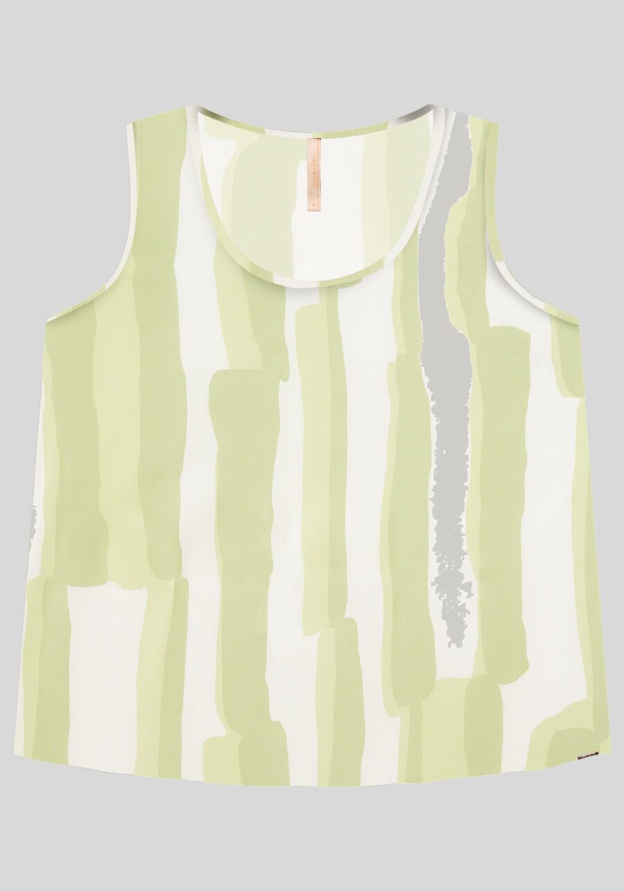 Regata Estampada em Viscose com Decote Redondo, . Regata Estampada em Viscose com Decote Redondo, , large.