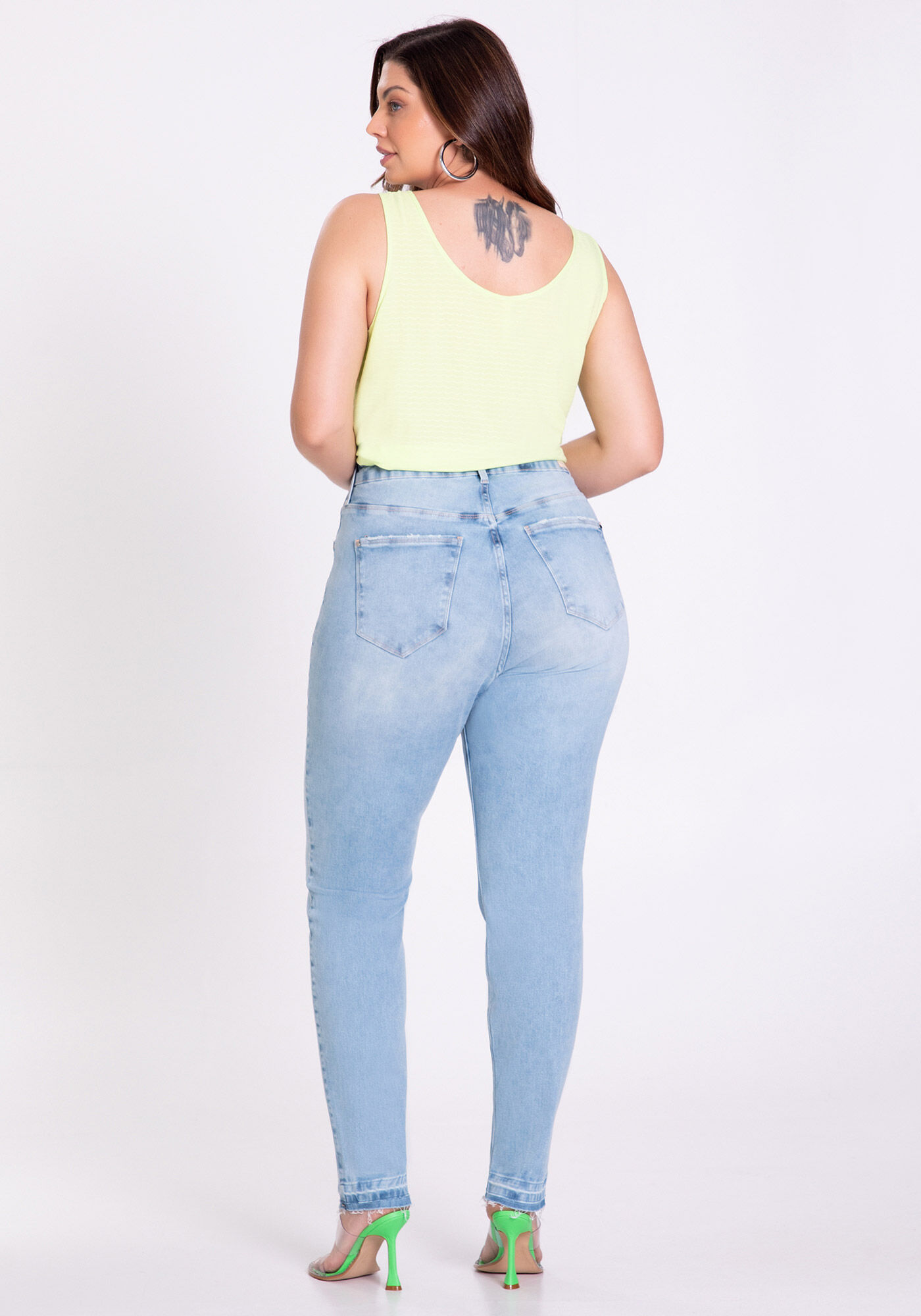 Calça chapa barriga muito mais jeans 2025