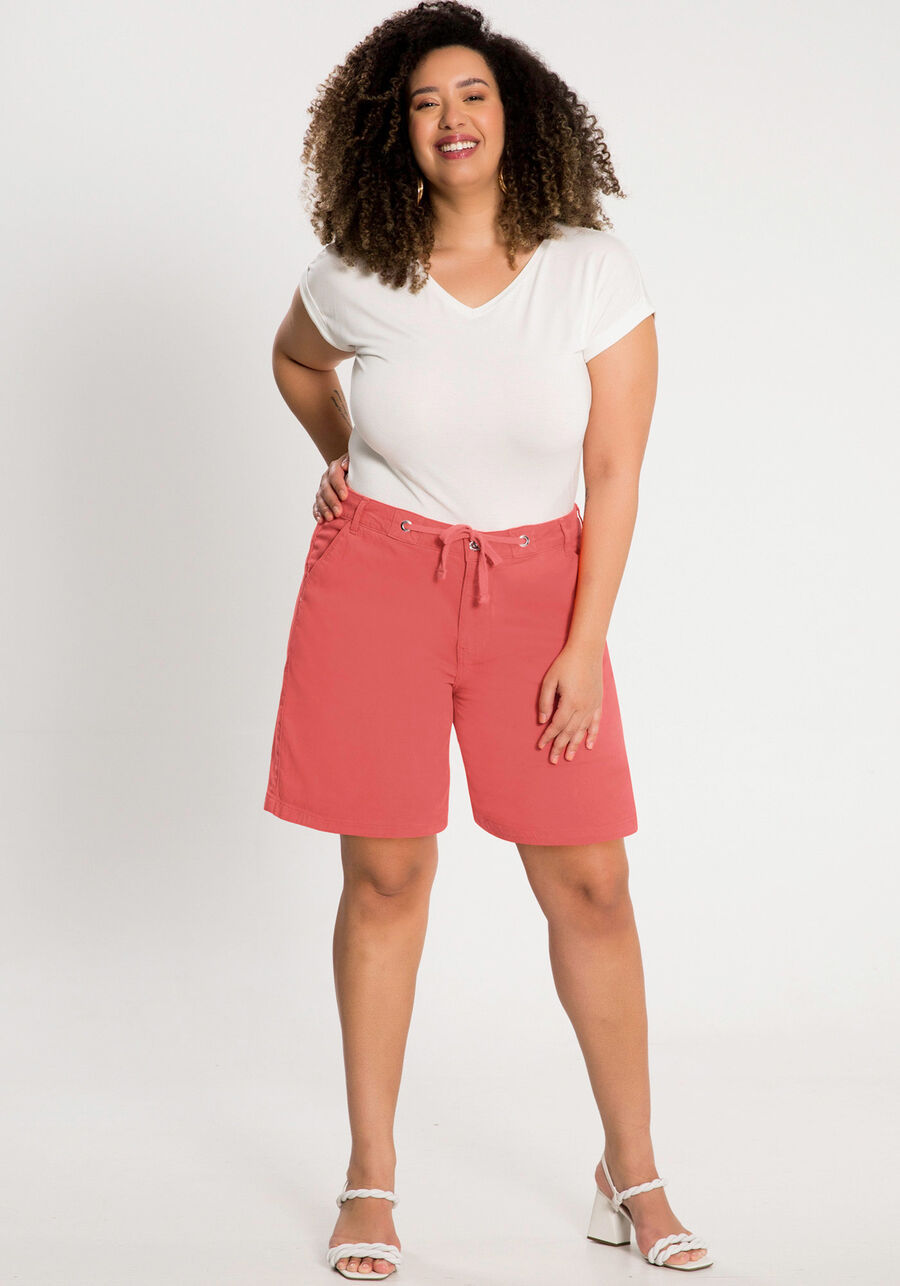 Shorts Boyfriend Plus Size Com Bolsos Em Sarja Com Elastano, . Shorts Boyfriend Plus Size Com Bolsos Em Sarja Com Elastano, , large.