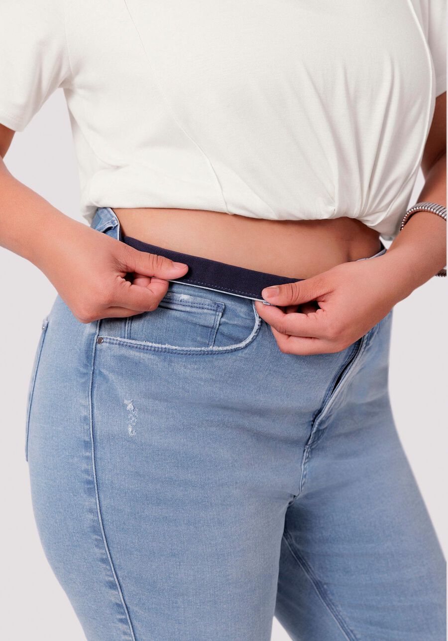 Calça Jeans Skinny Plus Size Cropped Chapa Barriga, JEANS. Calça Jeans Skinny Plus Size Cropped Chapa Barriga, JEANS, large.