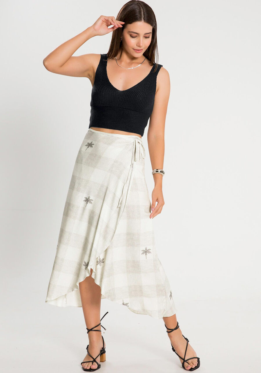 Saia Midi em Viscose Transpassada, . Saia Midi em Viscose Transpassada, , large.