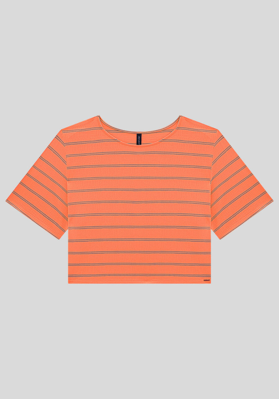 Blusa Cropped Ampla em Malha Listrada, . Blusa Cropped Ampla em Malha Listrada, , large.