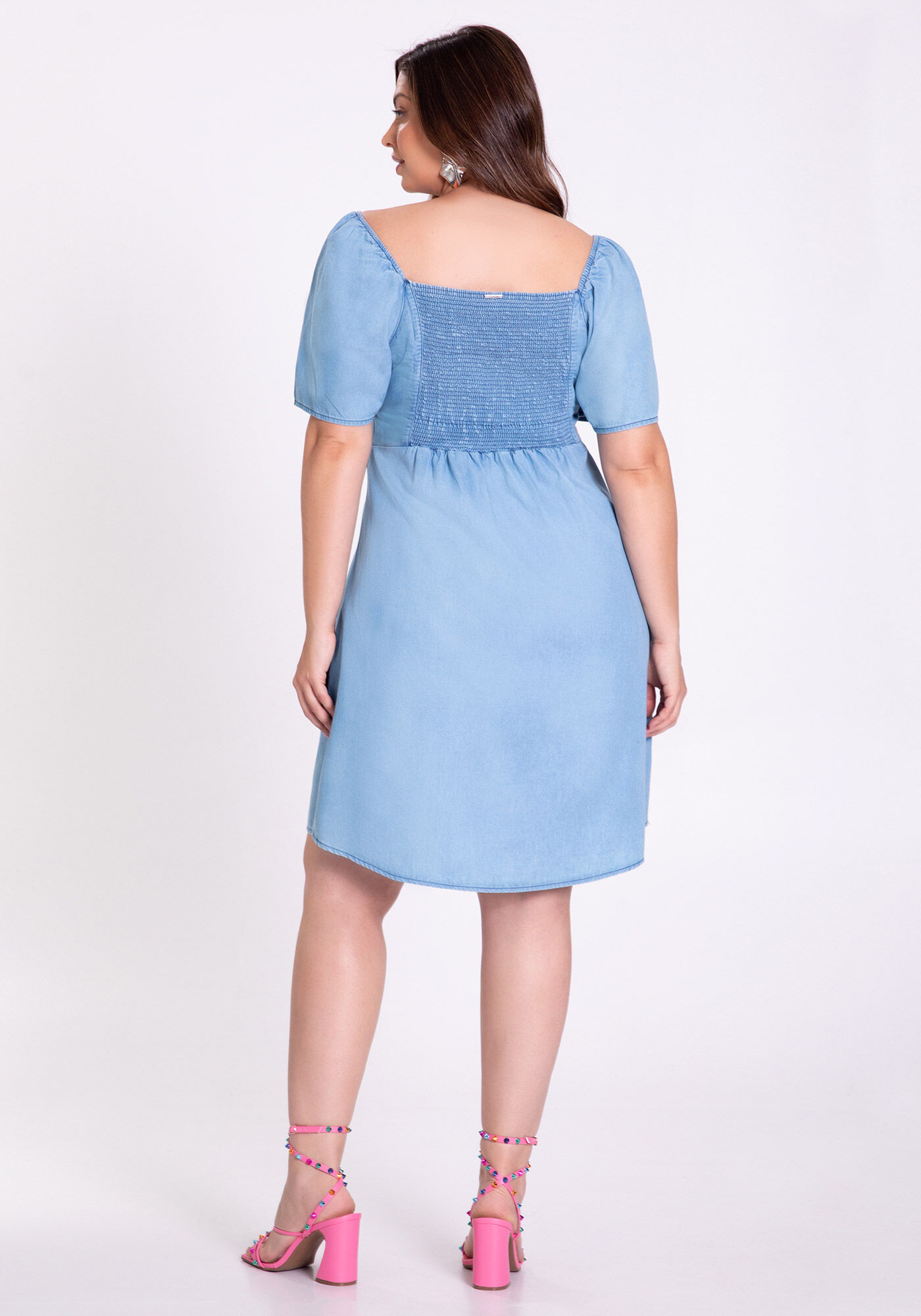 Vestido jeans 2025 plus