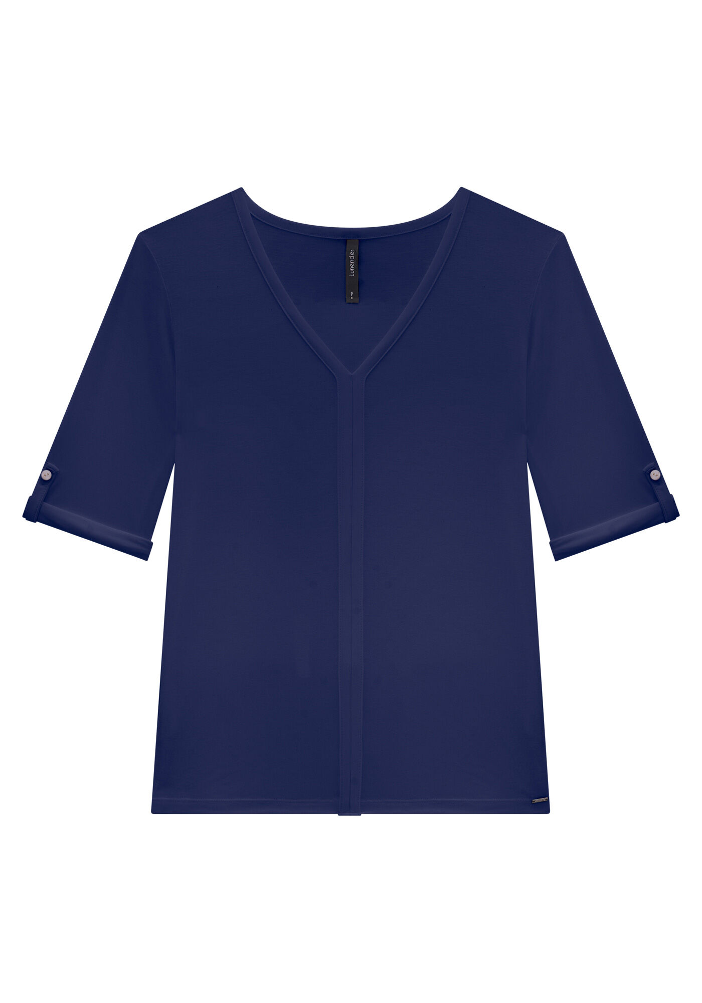 Blusa Manga 3/4 em Malha Viscose com Decote V, , large.