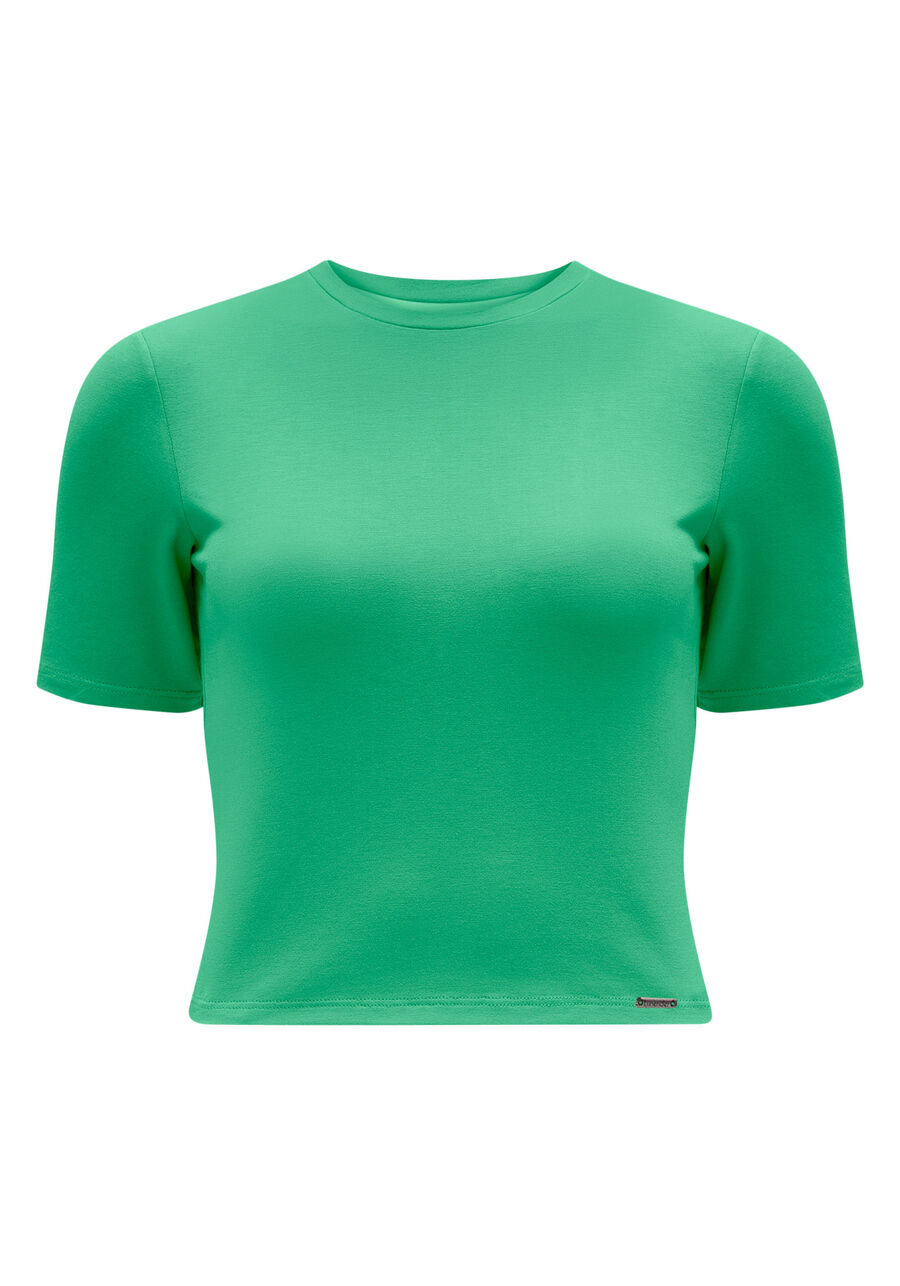 Blusa Cropped Básica De Mangas Curtas Em Malha De Viscose, . Blusa Cropped Básica De Mangas Curtas Em Malha De Viscose, , large.