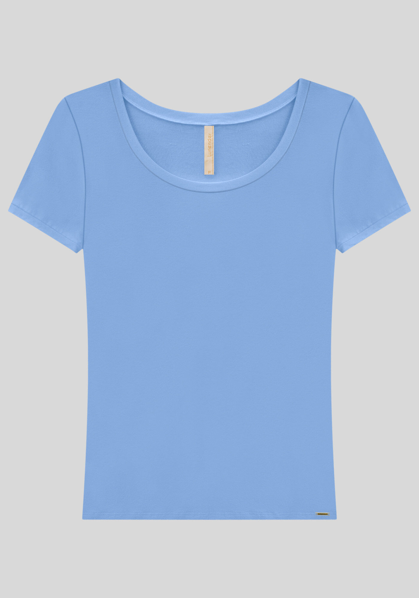 Blusa B&aacute;sica Lisa De Mangas Curtas Em Malha De Viscose, , large.