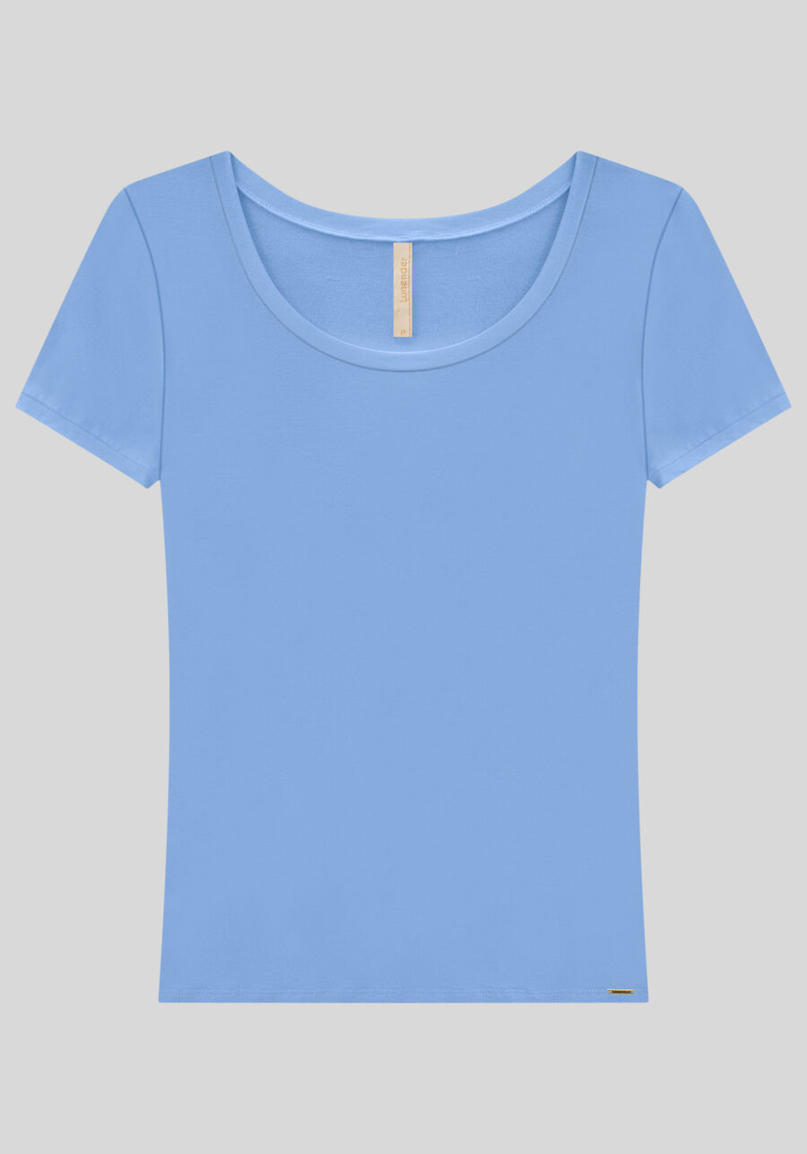 Blusa Básica Lisa De Mangas Curtas Em Malha De Viscose, . Blusa Básica Lisa De Mangas Curtas Em Malha De Viscose, , large.