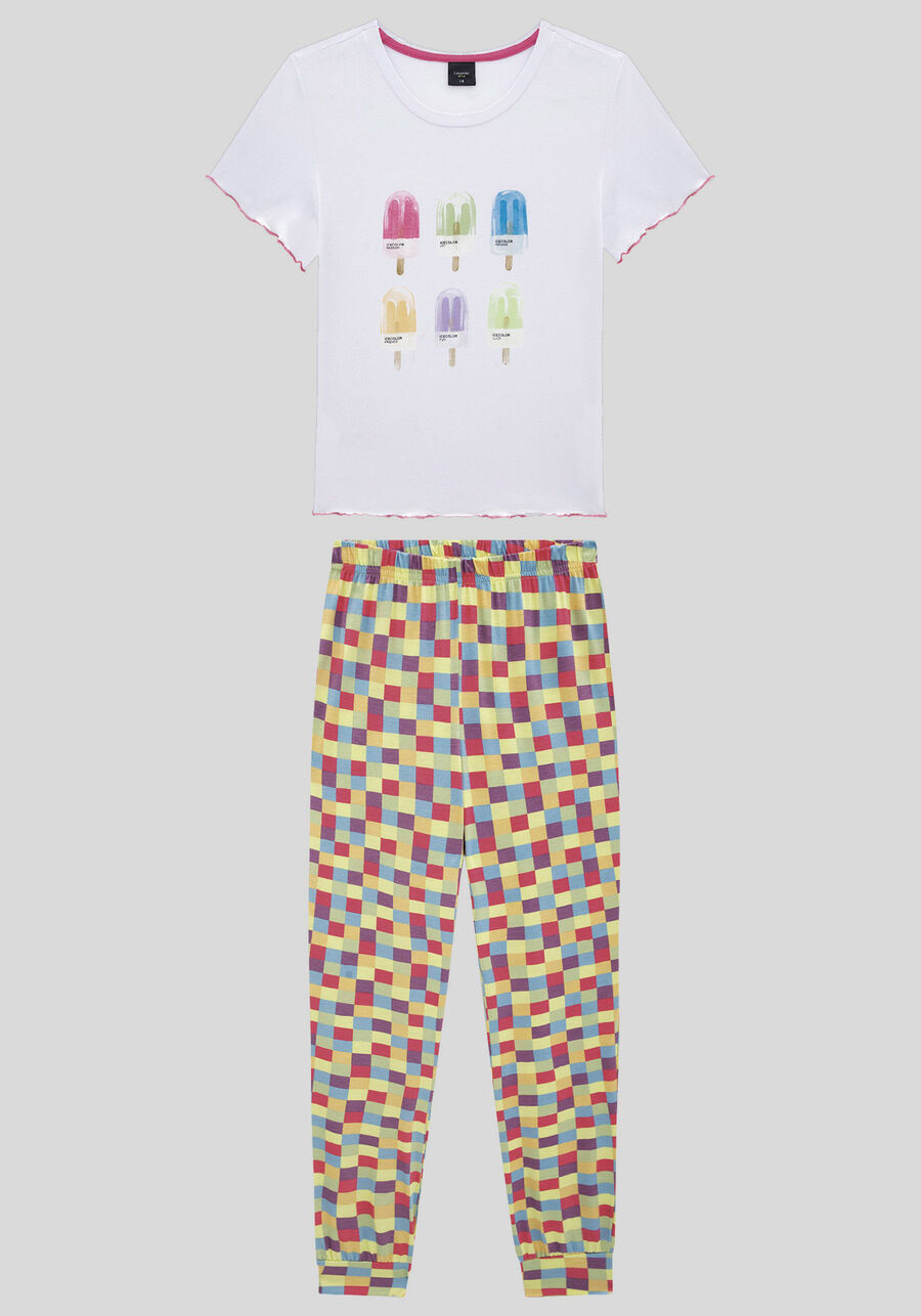 Pijama Juvenil com Blusa e Calça Estampada, , large.