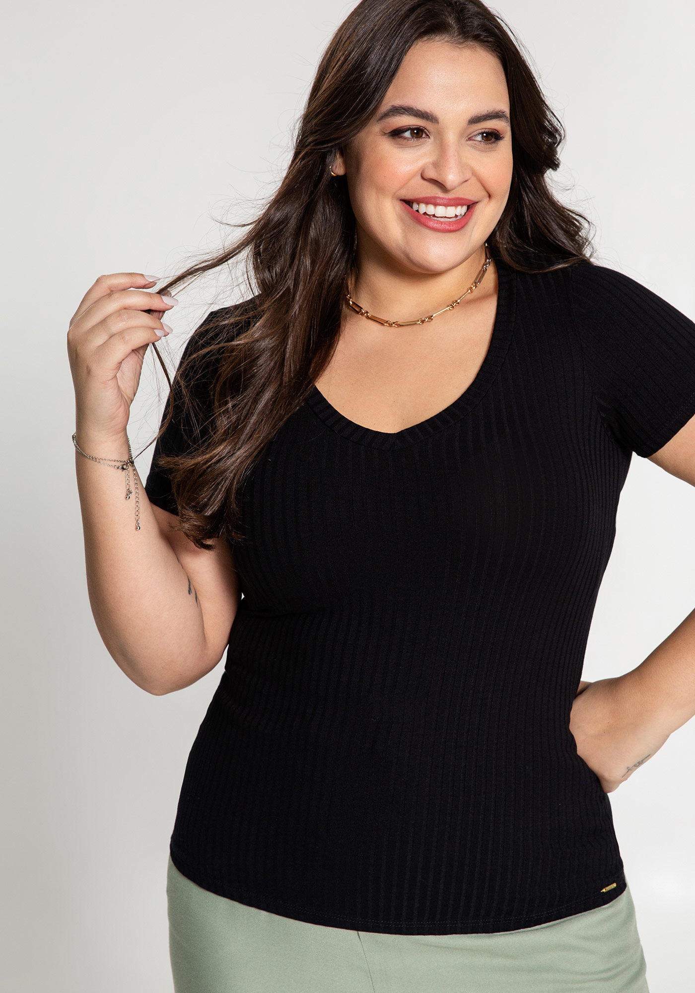 Blusas basicas hot sale plus size