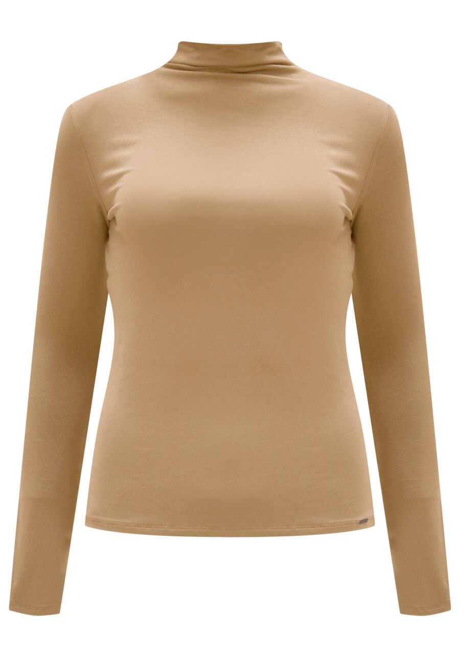 Blusa Básica Com Mangas Longas E Gola Alta Em Malha, . Blusa Básica Com Mangas Longas E Gola Alta Em Malha, , large.