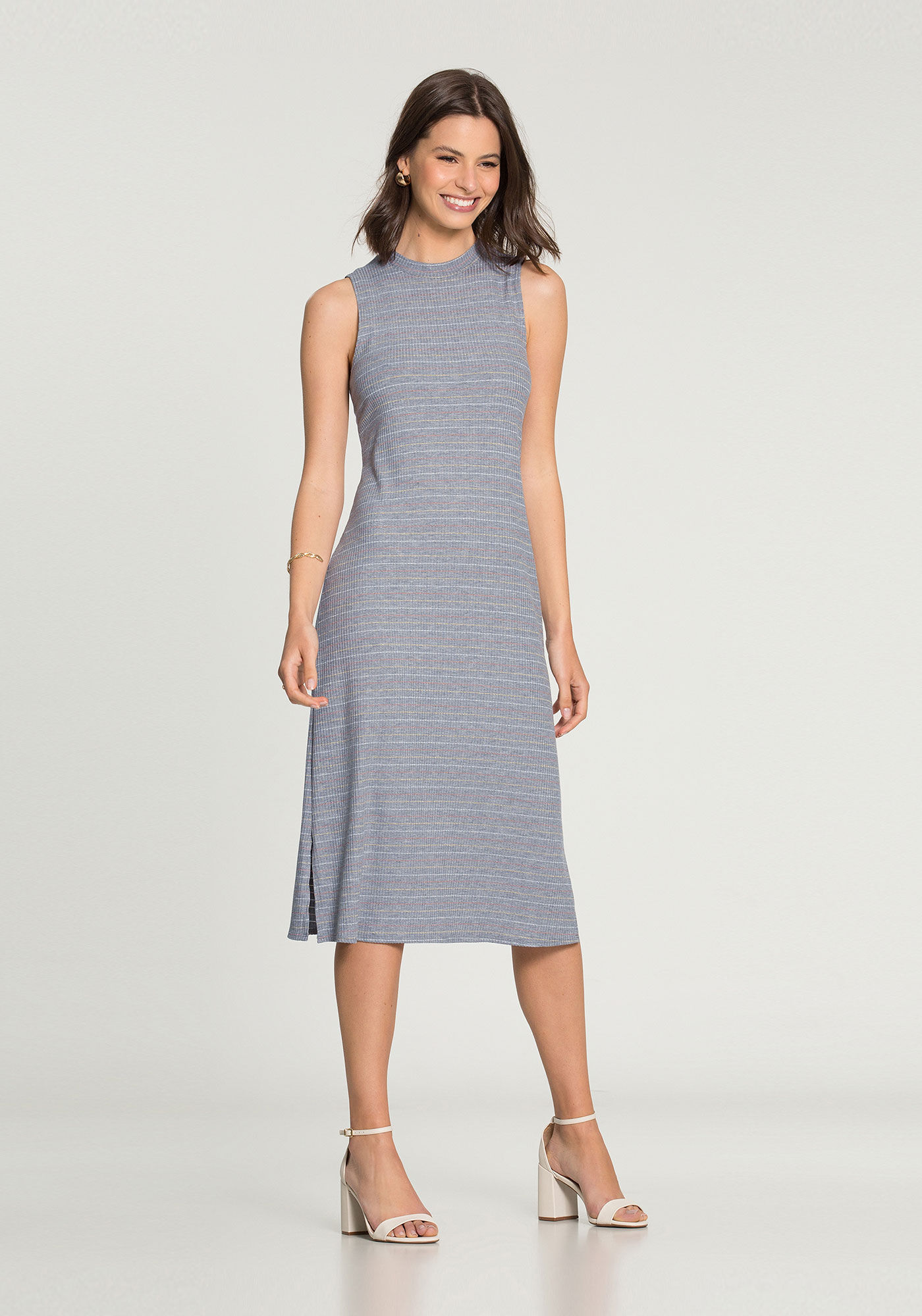 Vestido sales canelado lurex