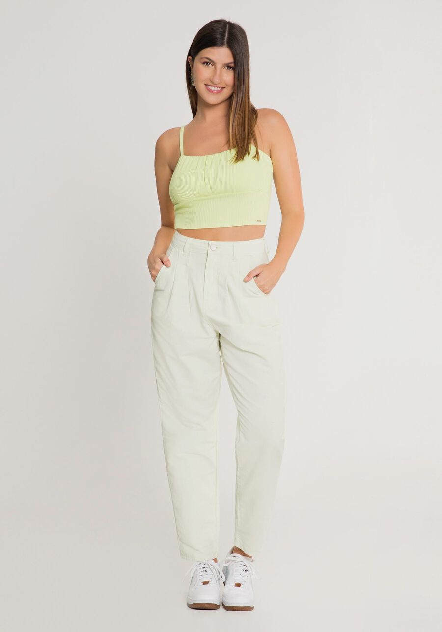 Blusa Cropped Canelada com Busto Franzido, . Blusa Cropped Canelada com Busto Franzido, , large.