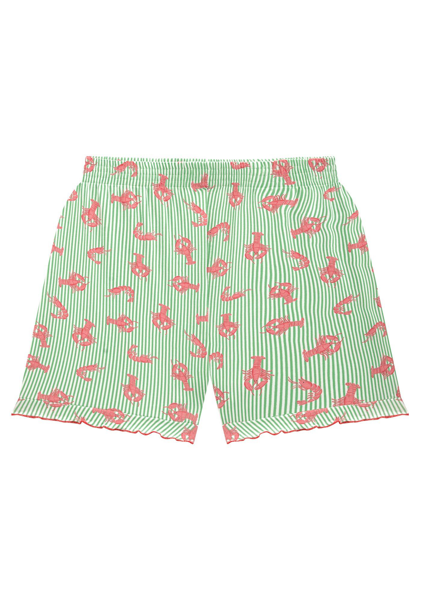 Pijama Curto Plus Size Estampado com Regata e Shorts, LOBSTER VERDE, large.