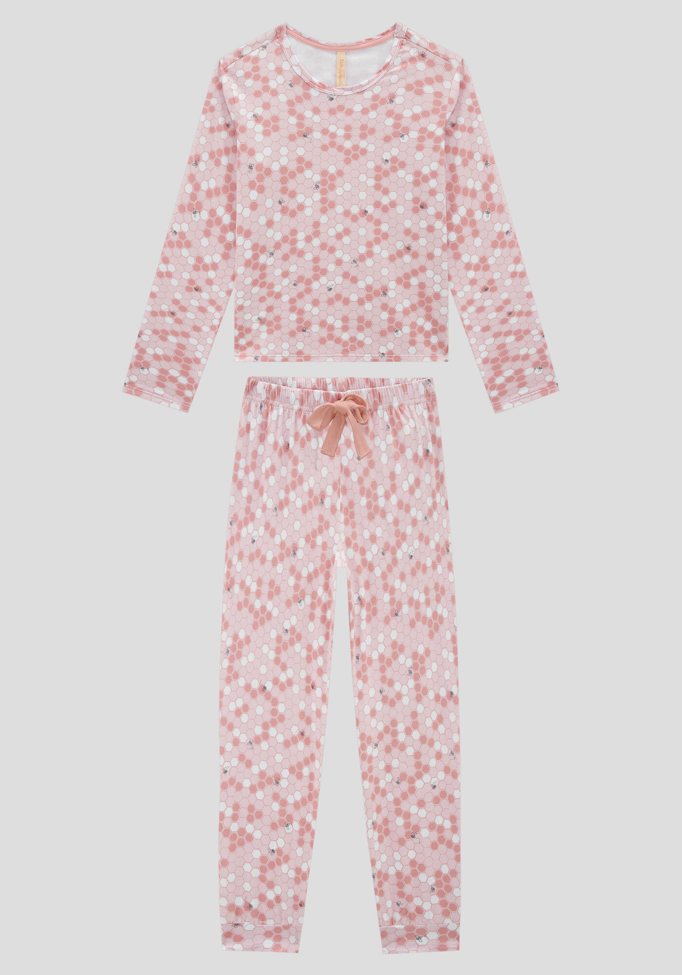 Pijama Juvenil Longo em Tecido com Estampa, , large.