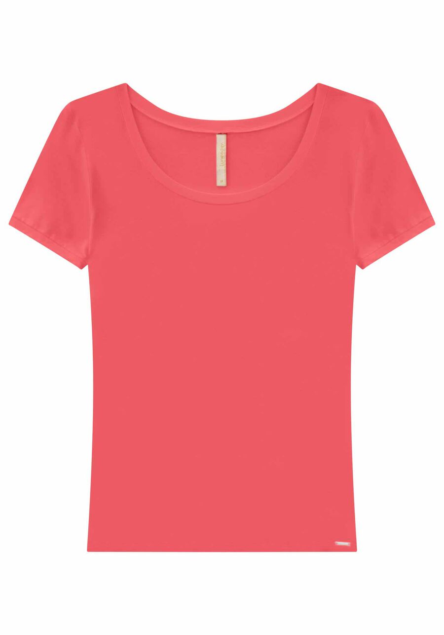Blusa Básica Lisa De Mangas Curtas Em Malha De Viscose, . Blusa Básica Lisa De Mangas Curtas Em Malha De Viscose, , large.