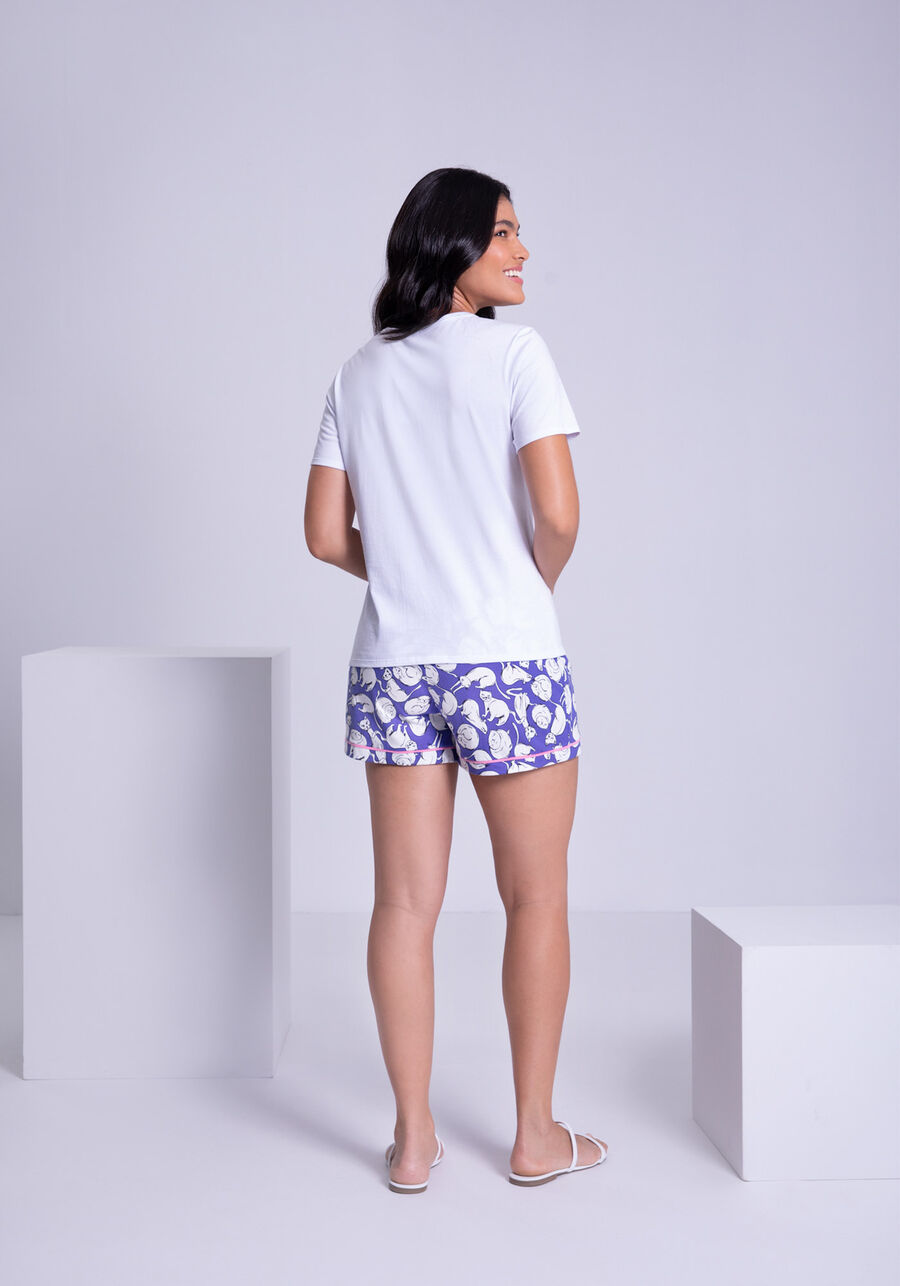 Pijama Estampado em Malha com T-Shirt e Shorts, . Pijama Estampado em Malha com T-Shirt e Shorts, , large.