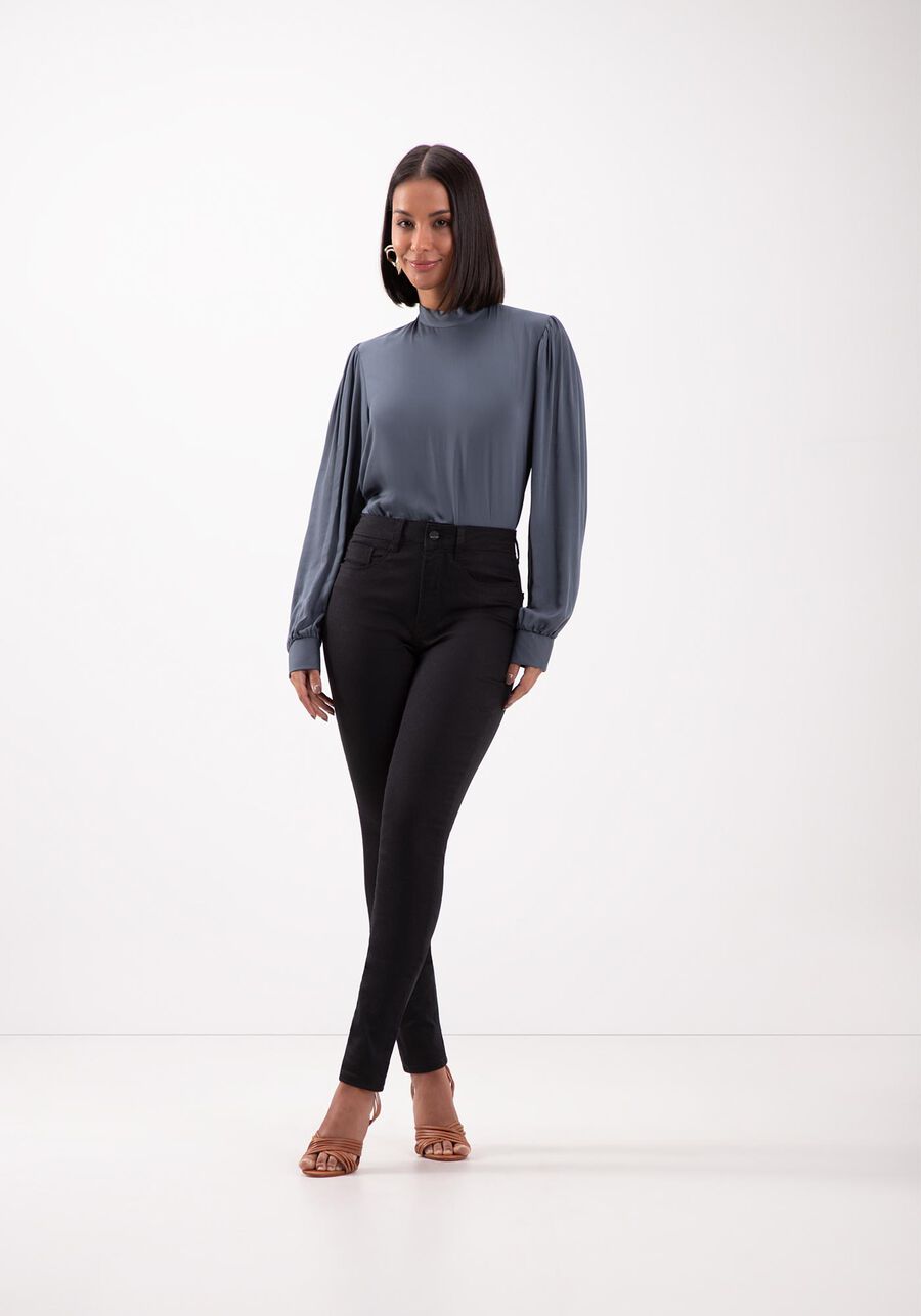 Calça Skinny Em Sarja Amaciada De Cintura Alta Chapa Barriga, . Calça Skinny Em Sarja Amaciada De Cintura Alta Chapa Barriga, , large.