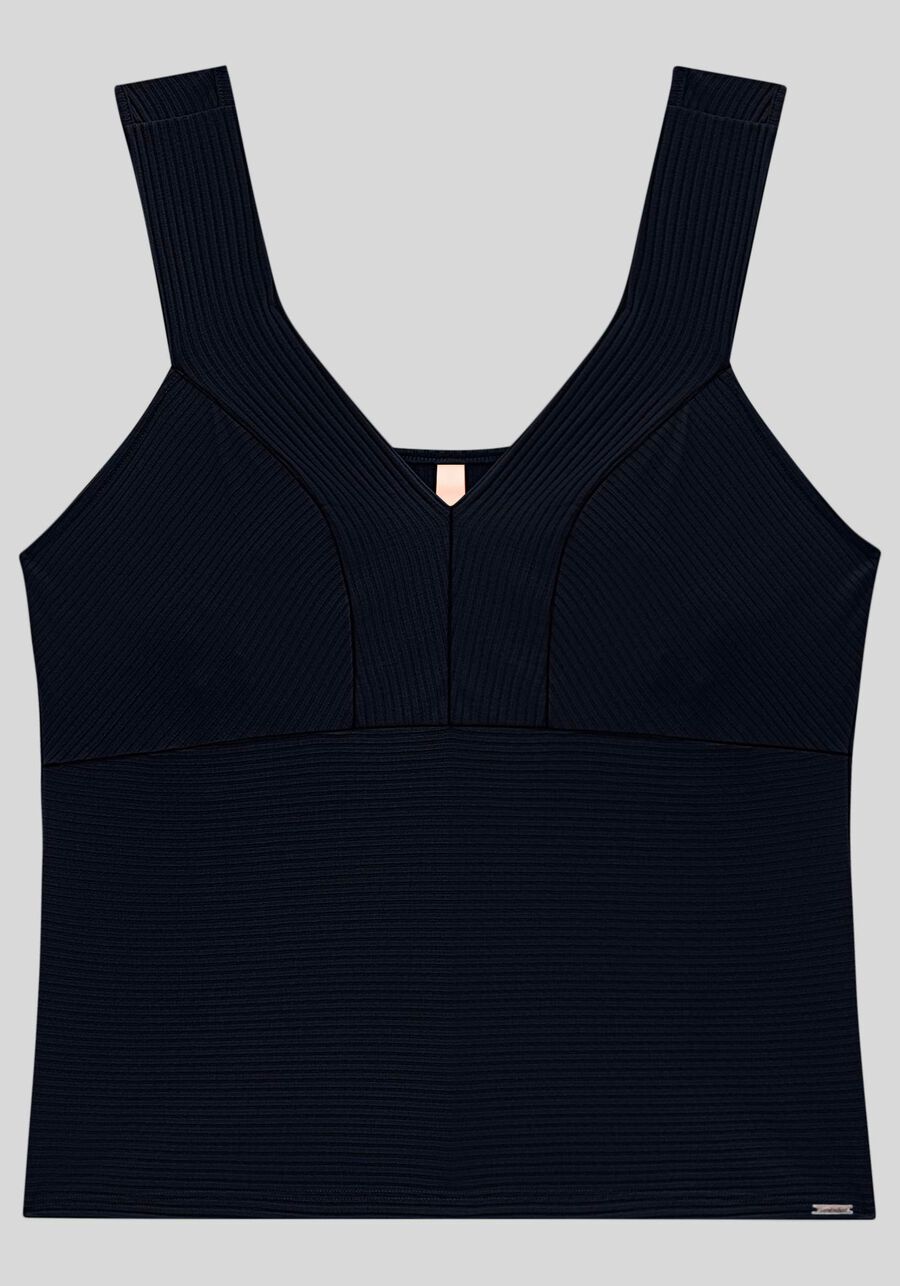 Blusa Plus Size Canelada com Recorte Busto, . Blusa Plus Size Canelada com Recorte Busto, , large.
