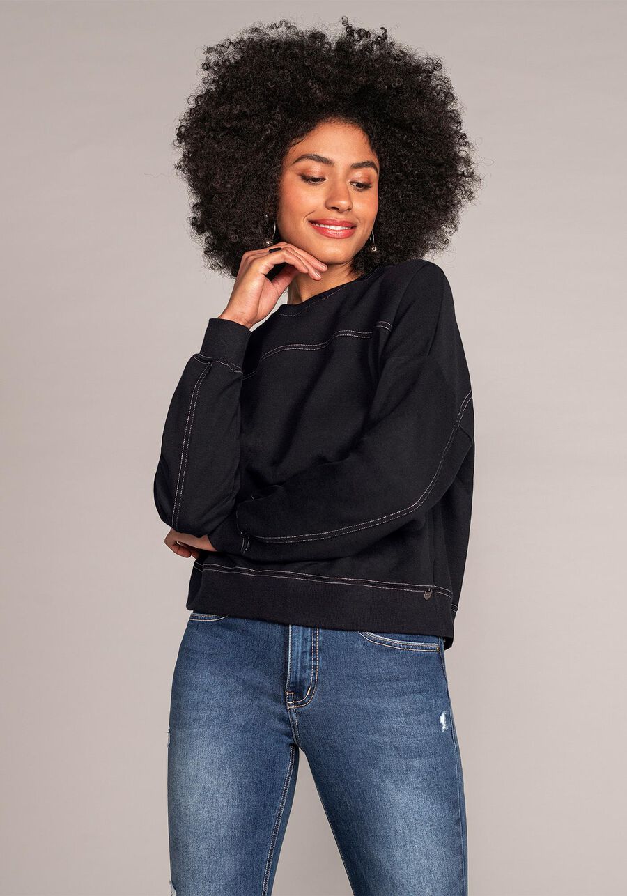 Blusão Molecotton Felpado, PRETO REATIVO. Blusão Molecotton Felpado, PRETO REATIVO, large.