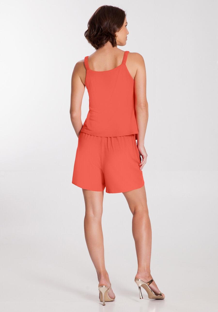 Conjunto em Malha com Blusa Decote V e Shorts, . Conjunto em Malha com Blusa Decote V e Shorts, , large.