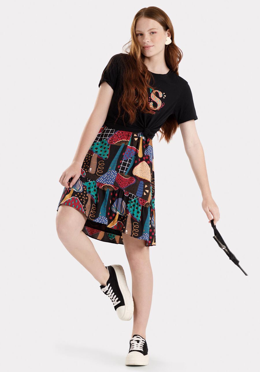 T-shirt Juvenil em Meia Malha com Estampa Yes, . T-shirt Juvenil em Meia Malha com Estampa Yes, , large.