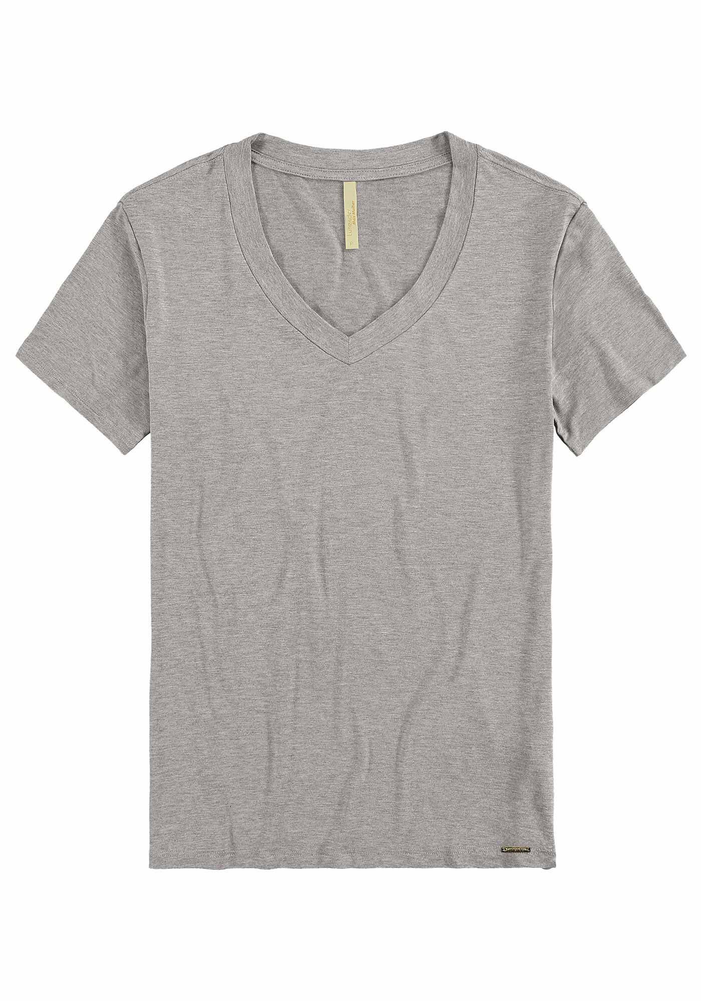 Blusa Plus Size Malha B&aacute;sica, MESCLA MEDIO, large.