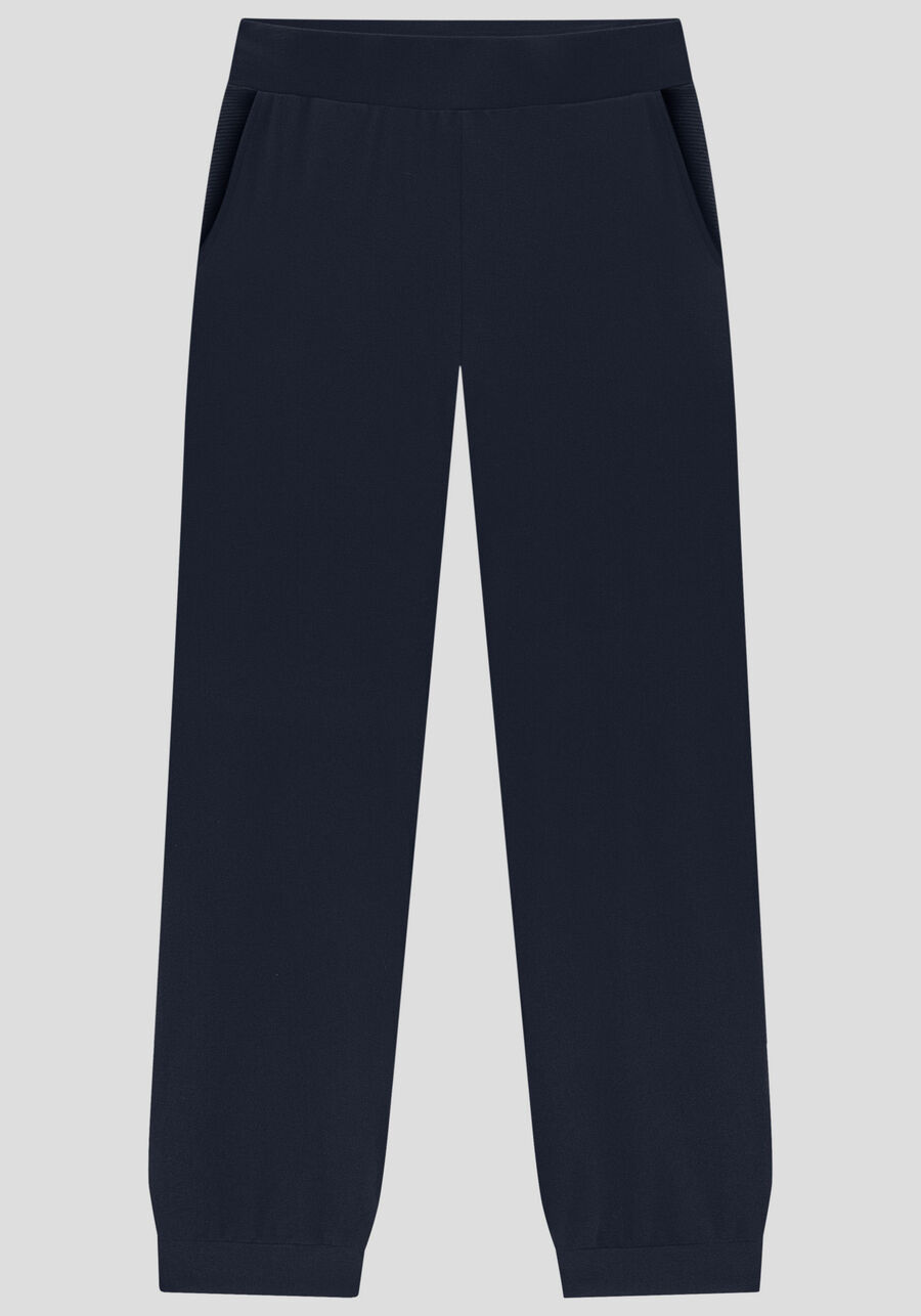 Calça Jogger Plus Size em Moletom com Bolsos, MARINHO IMPERIO. Calça Jogger Plus Size em Moletom com Bolsos, MARINHO IMPERIO, large.