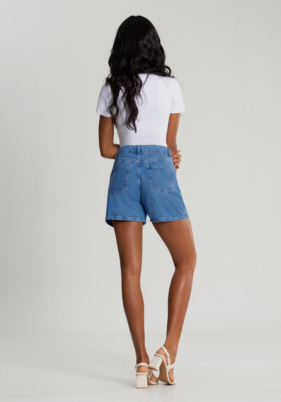 Shorts Jeans Mommy Cintura Alta, JEANS, large.
