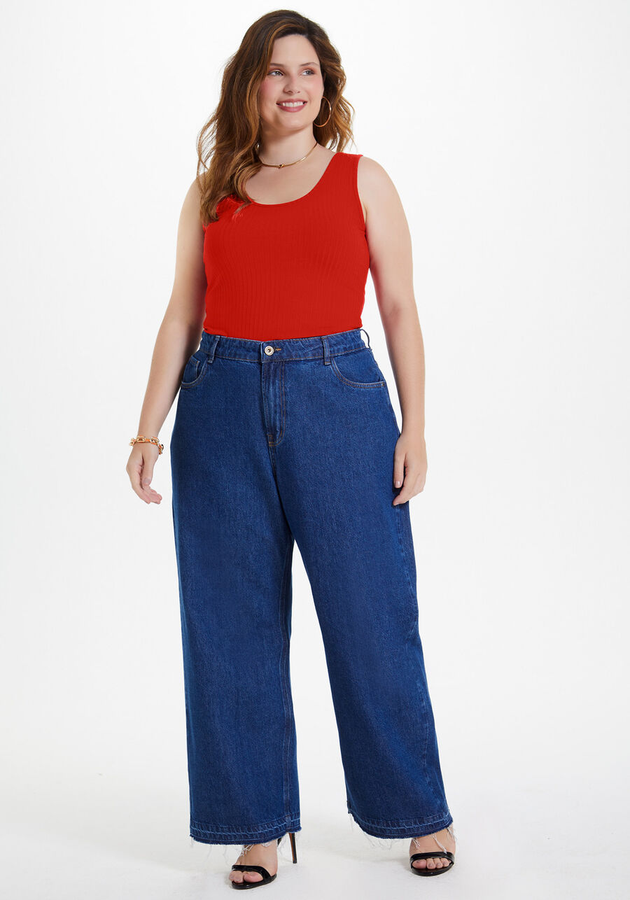 Blusa Regata Lisa Canelada Com Decote Redondo, VERMELHO STOP SIGN. Blusa Regata Lisa Canelada Com Decote Redondo, VERMELHO STOP SIGN, large.