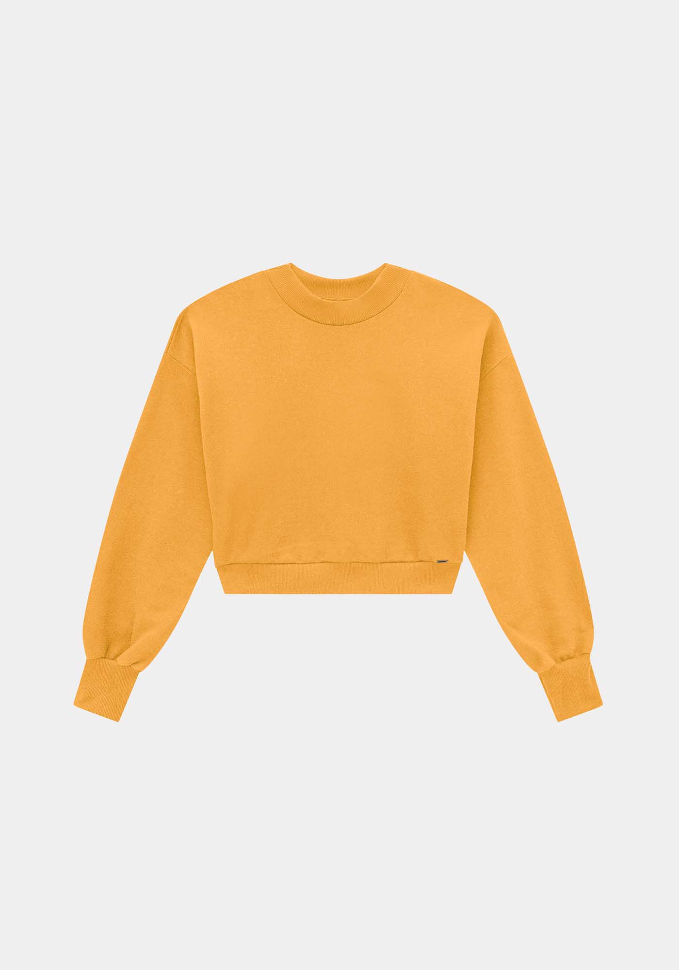 Blus o Cropped em Moletom com Manga Bufante Lunender