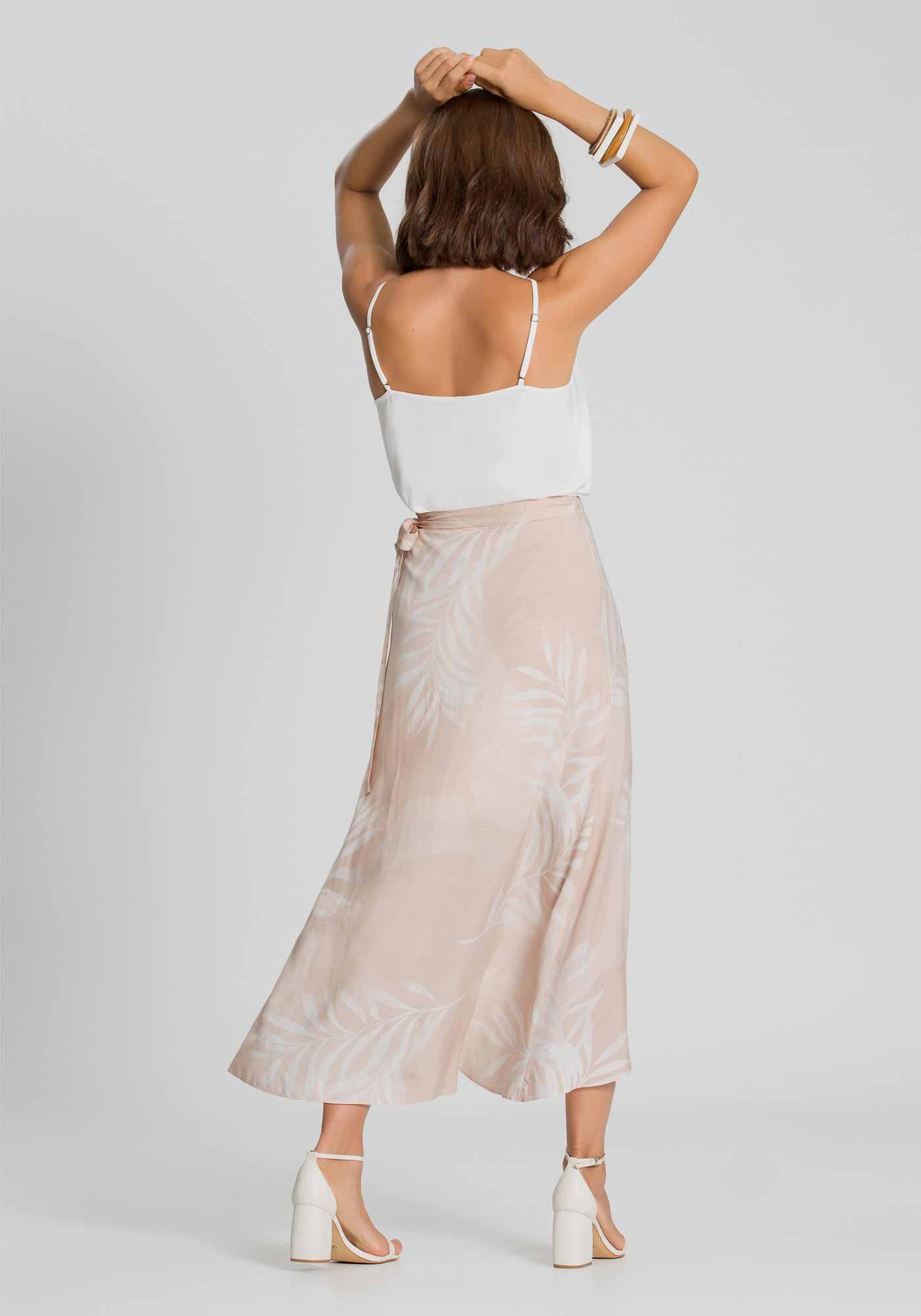 Saia Midi Transpassada Estampada, , large.