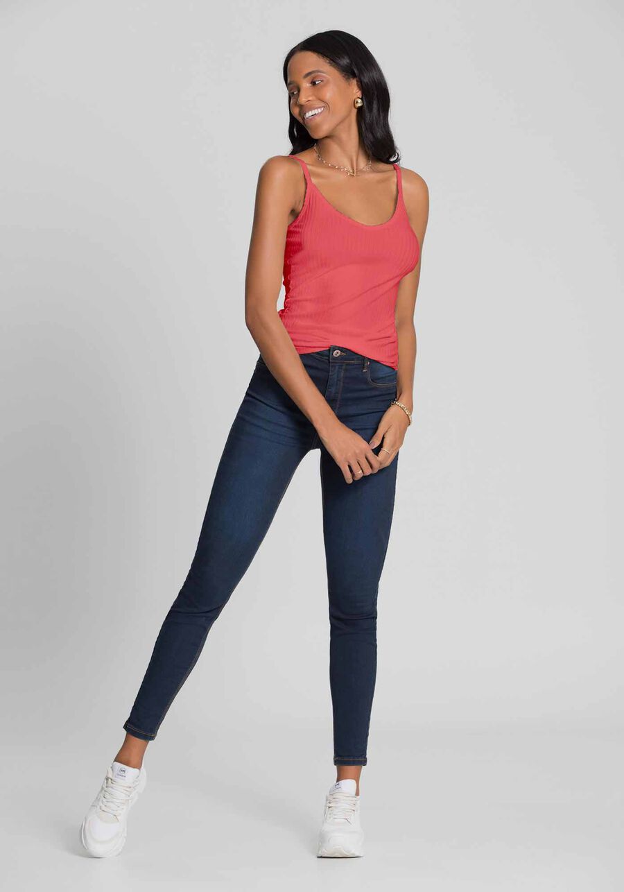 Blusa Regata Básica De Alças Finas Em Malha Canelada, . Blusa Regata Básica De Alças Finas Em Malha Canelada, , large.