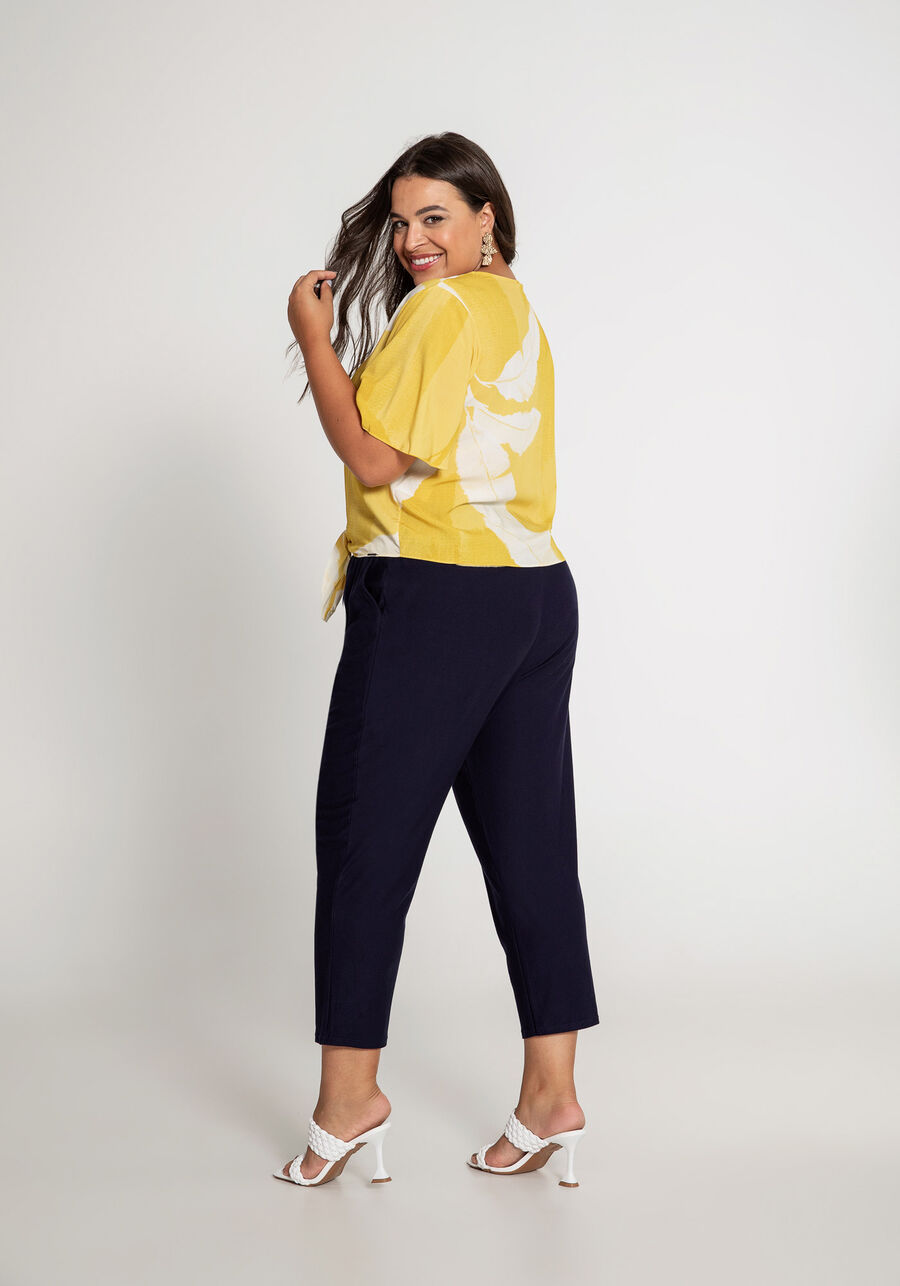 Camisa Estampada com Amarração Plus Size, . Camisa Estampada com Amarração Plus Size, , large.