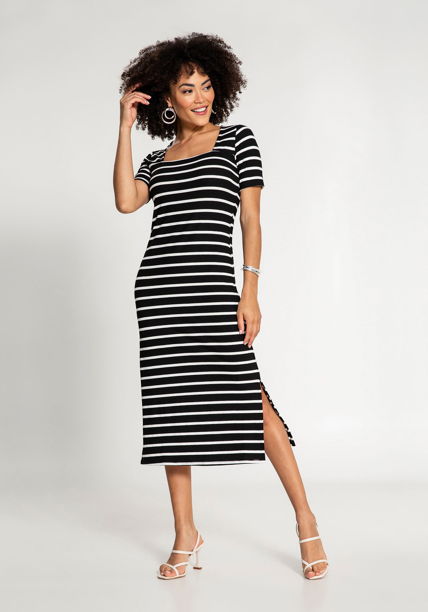 Vestido de top malha canelado