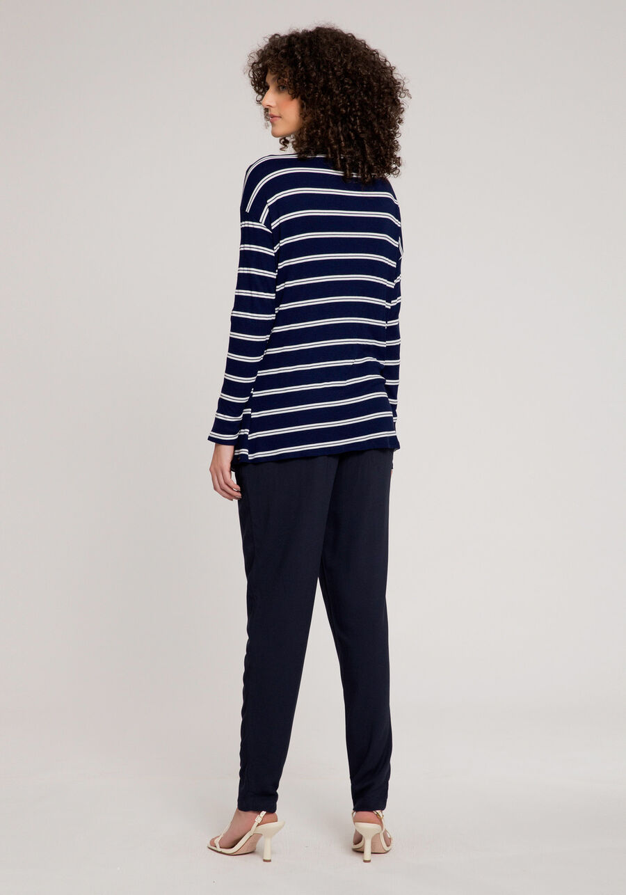 Cardigan Alongado Listrado em Malha, . Cardigan Alongado Listrado em Malha, , large.