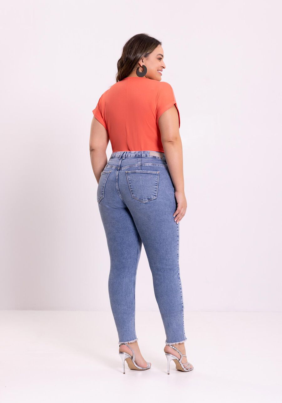 Calça Jeans Skinny Cropped Com Cintura Média Chapa Barriga, . Calça Jeans Skinny Cropped Com Cintura Média Chapa Barriga, , large.