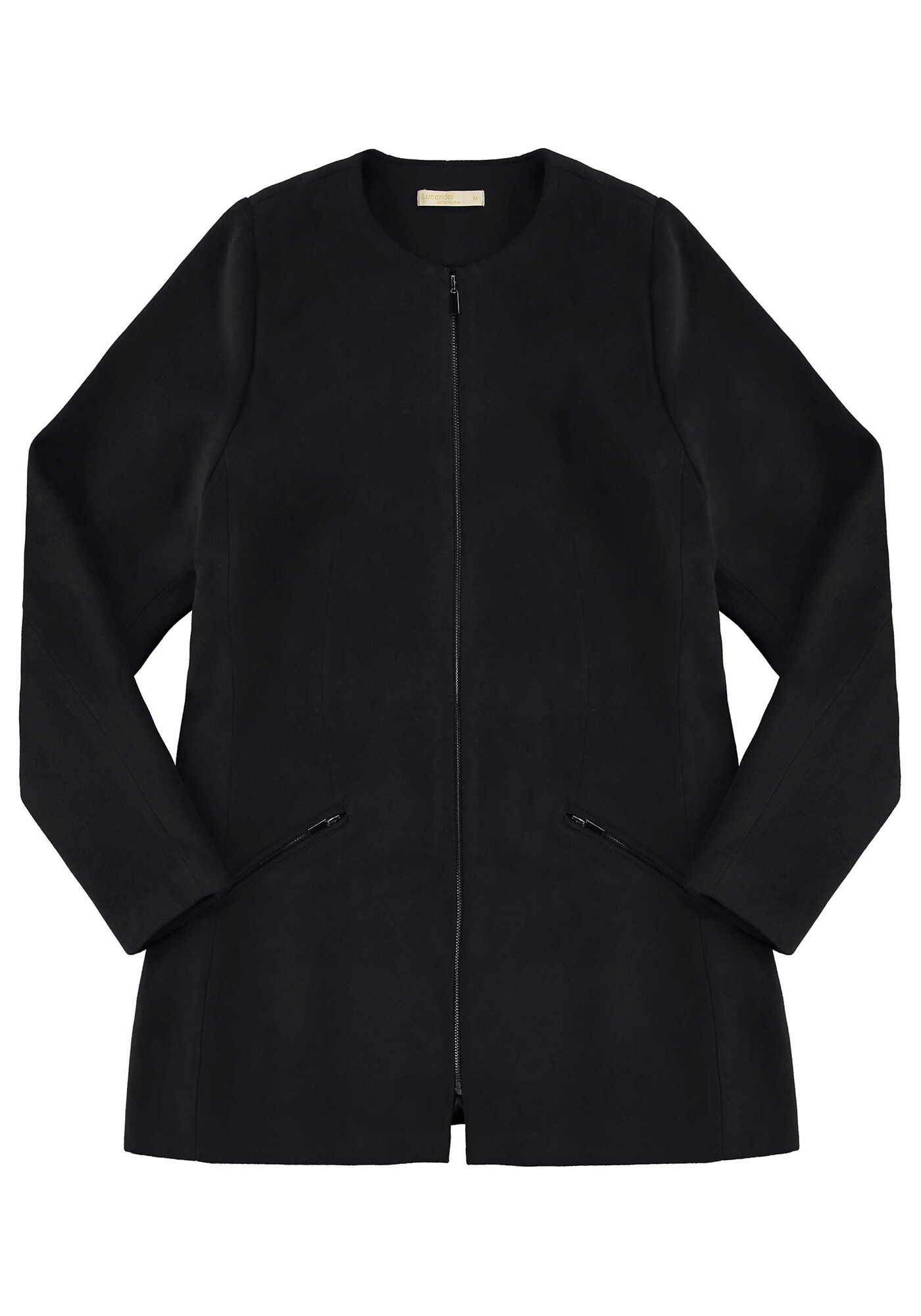 Sobretudo L&atilde; Batida, PRETO REATIVO, large.