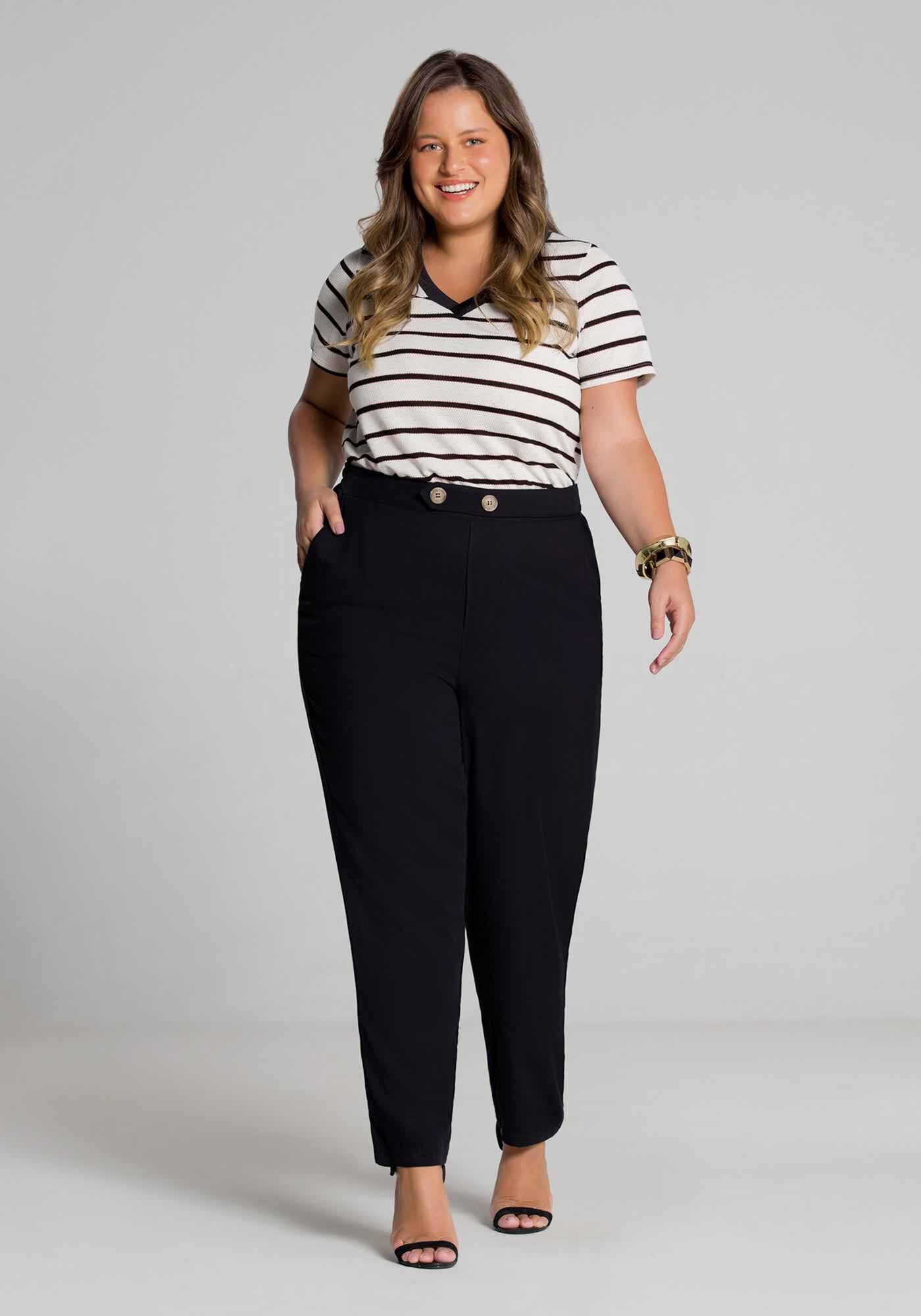 Blusa listrada hotsell feminina plus size